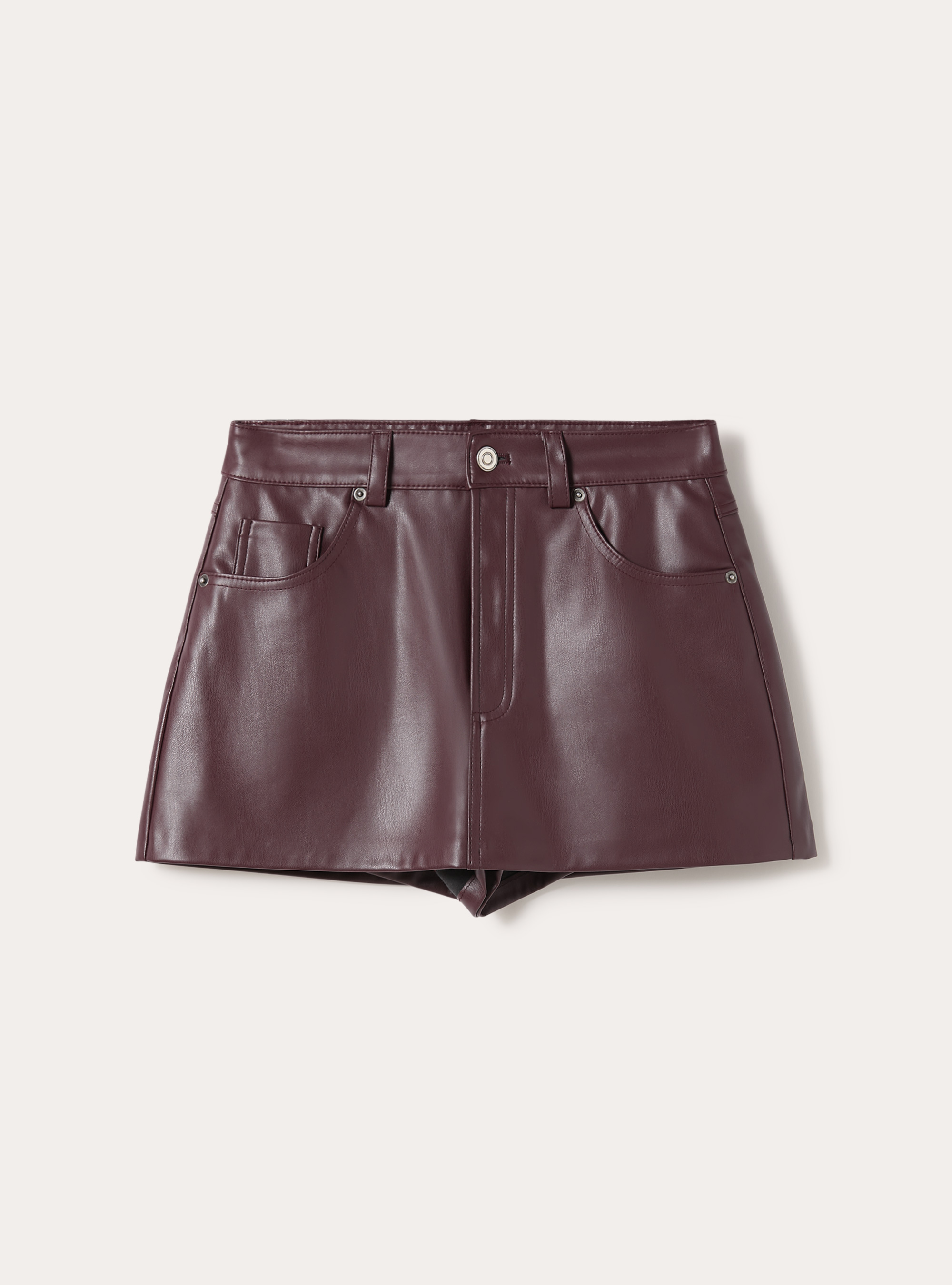 Skort in Lederoptik, BO2 BORDEAUX MEDIUM