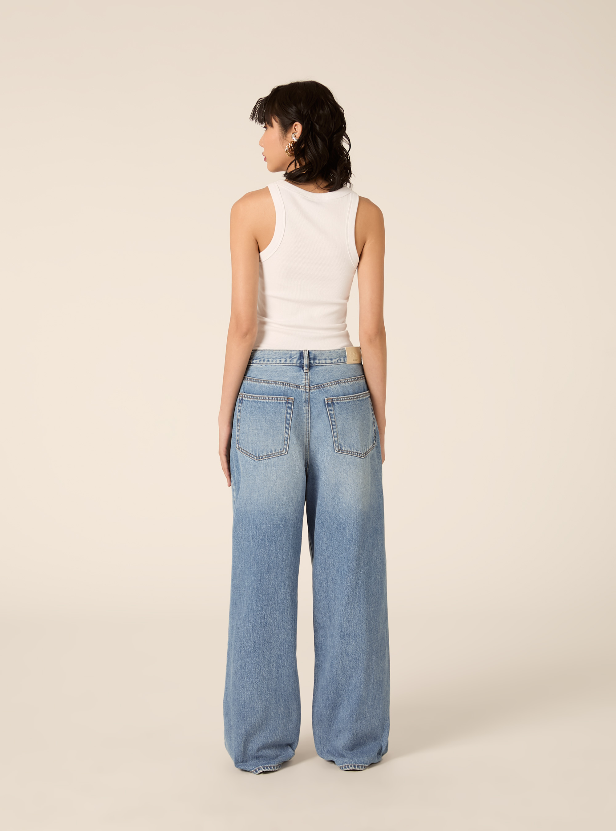 Mid-rise wide-leg jeans, D003 MEDIUM BLUE