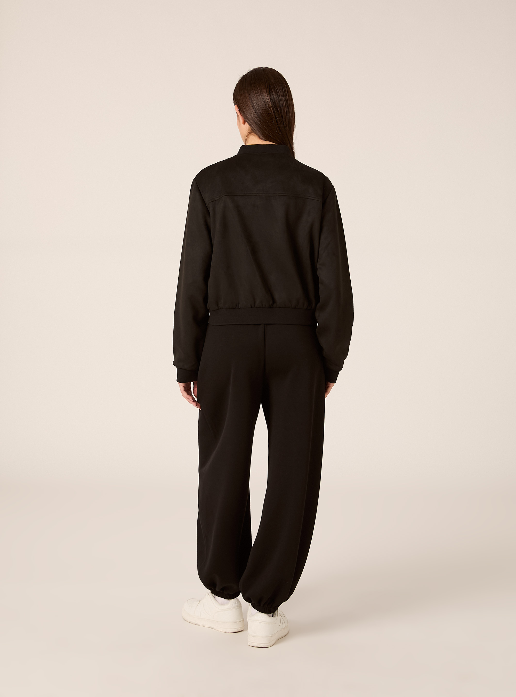 Blouson bomber en daim, BK1 BLACK