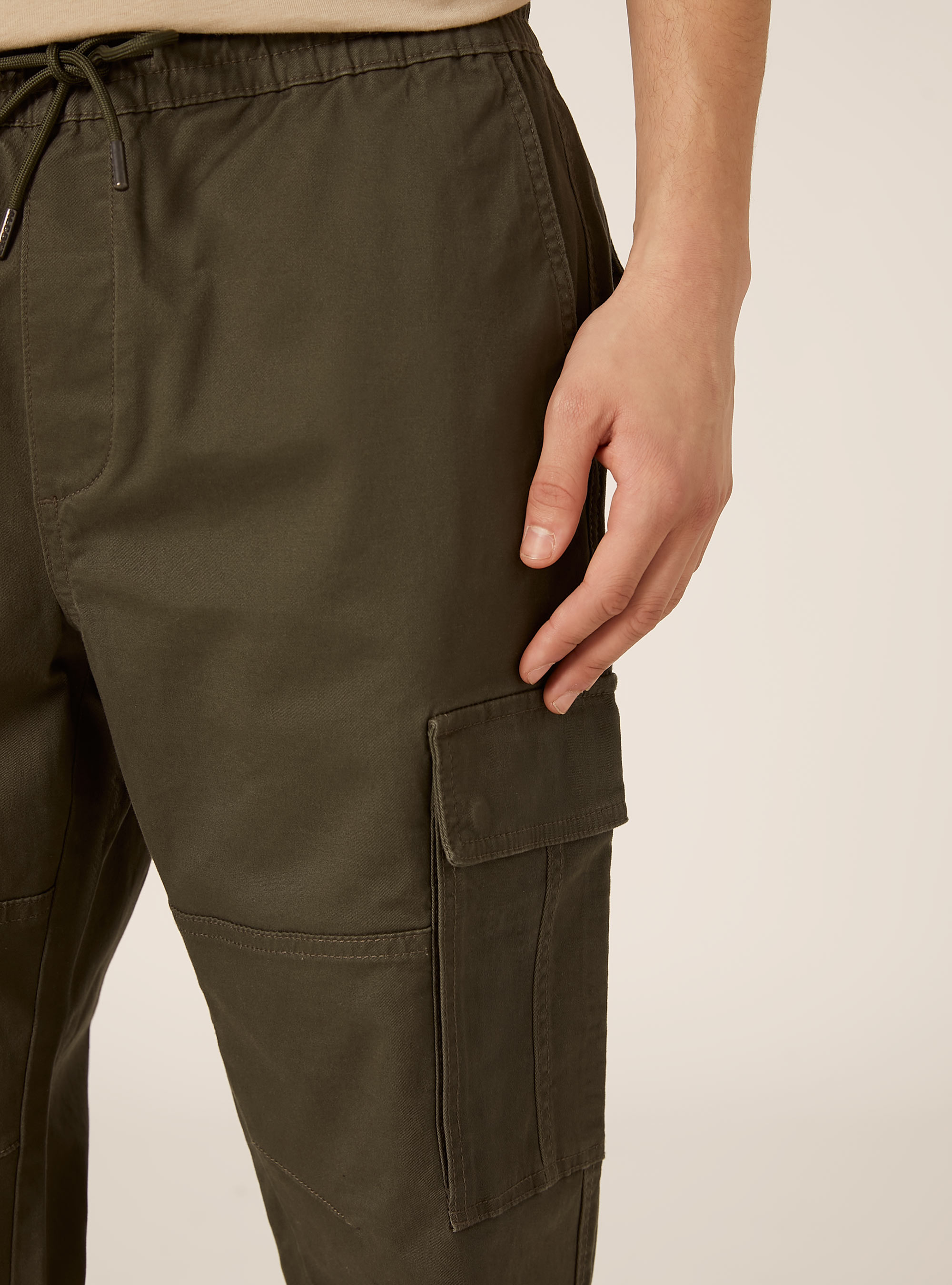 Twill cargo pants, KY2 KAKY MEDIUM