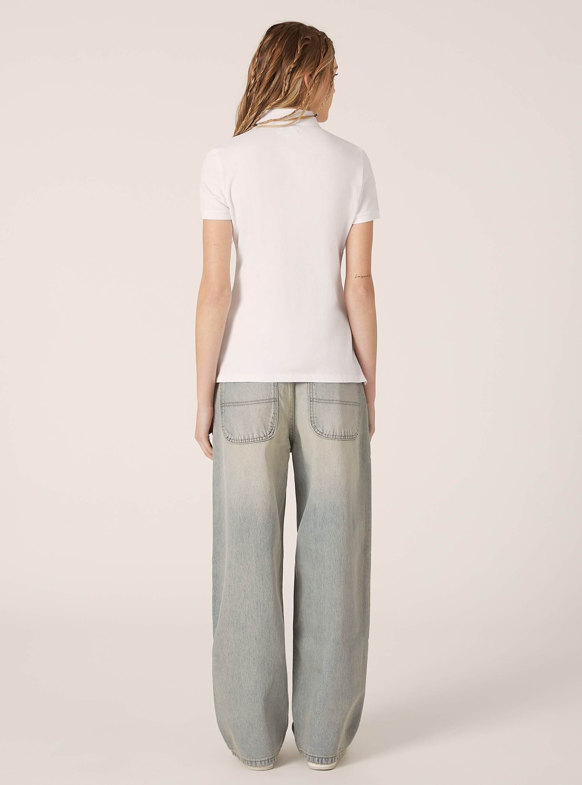 Polo de piqu&eacute; de algod&oacute;n con bordado, WH3 WHITE