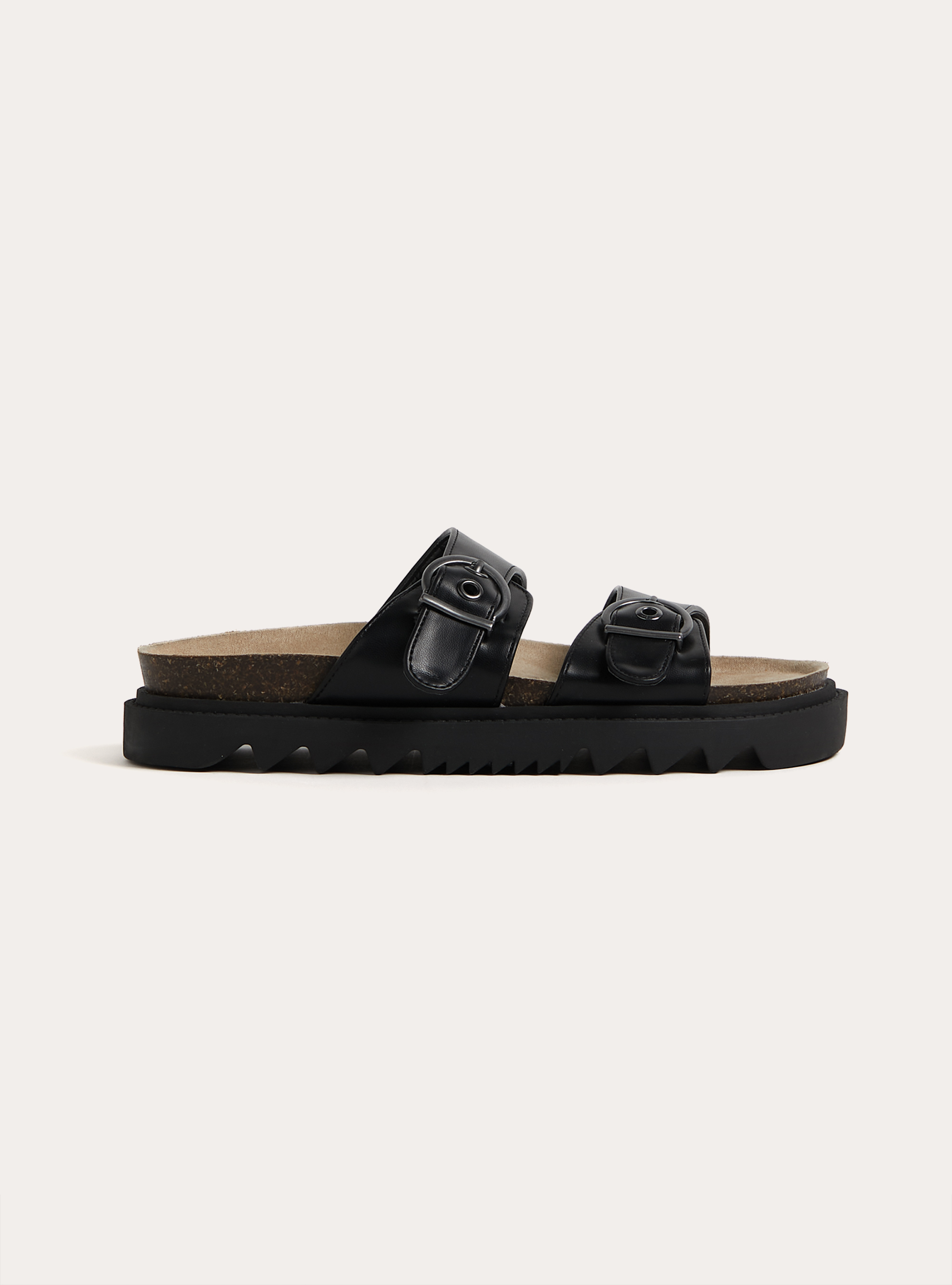 Sandales &agrave; Semelle Anatomique et Boucles, BK1 BLACK
