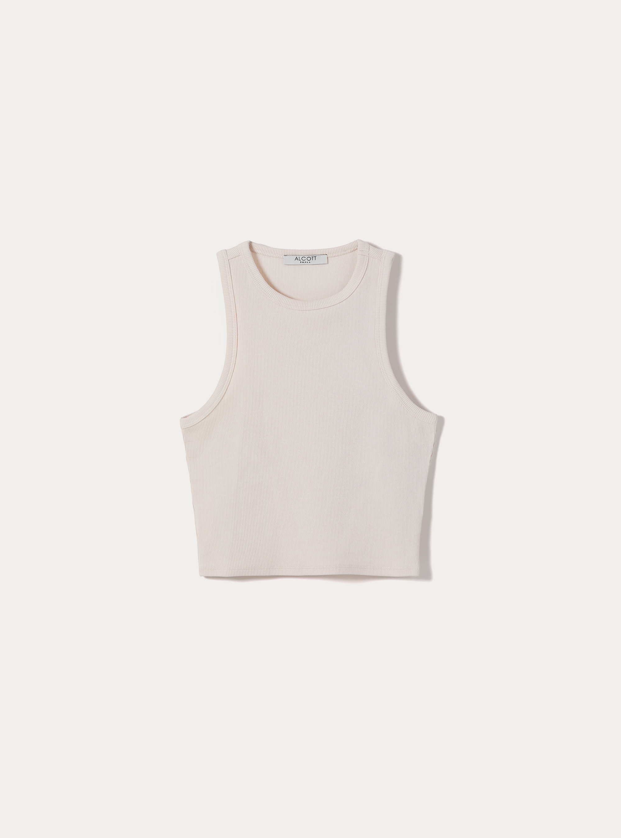 Short ribbed tank top, CR3 CREAM LIGHT