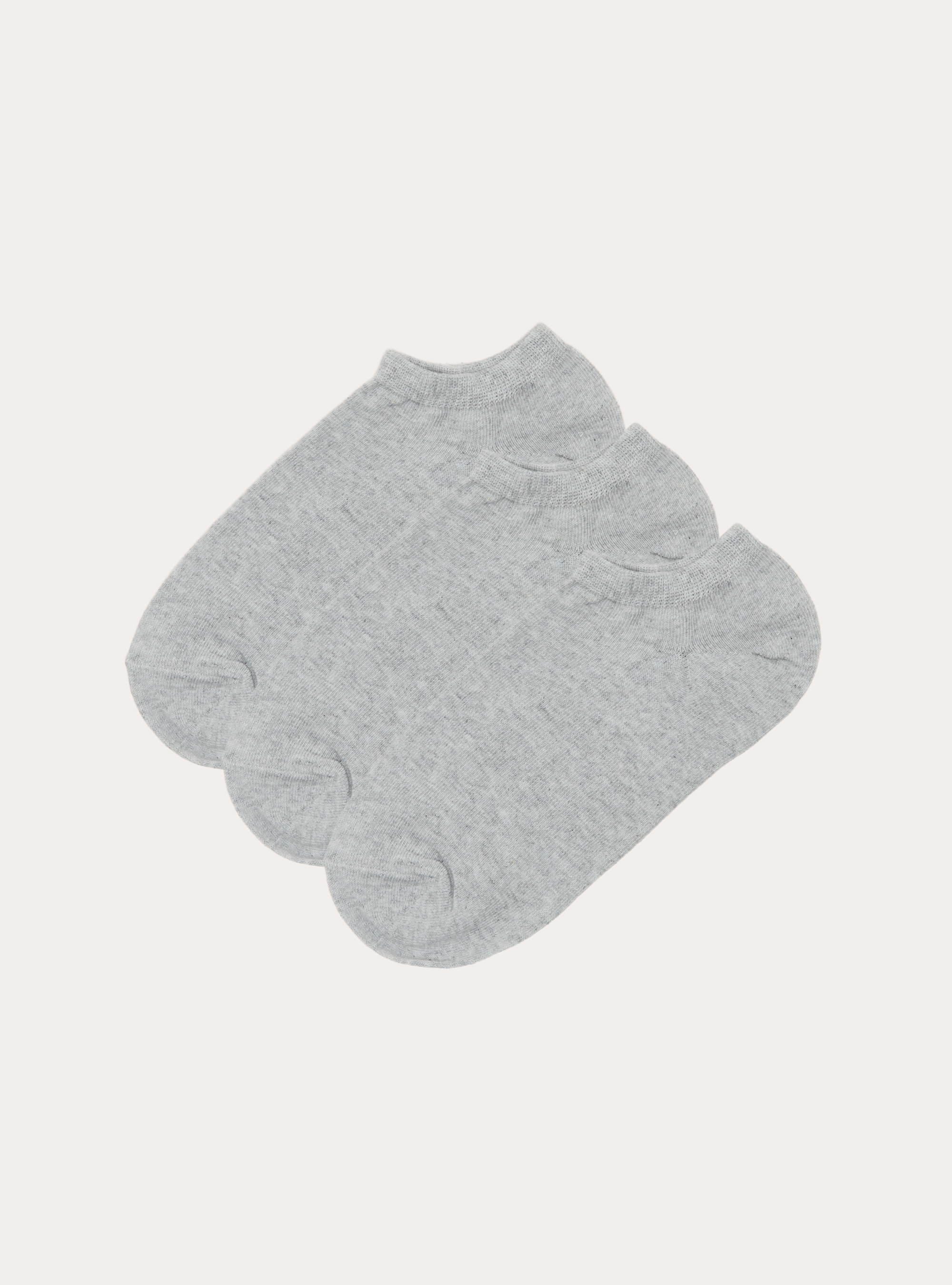 Lote de 3 pares de calcetines de algod&oacute;n, MGY3 GREY MEL LIGHT