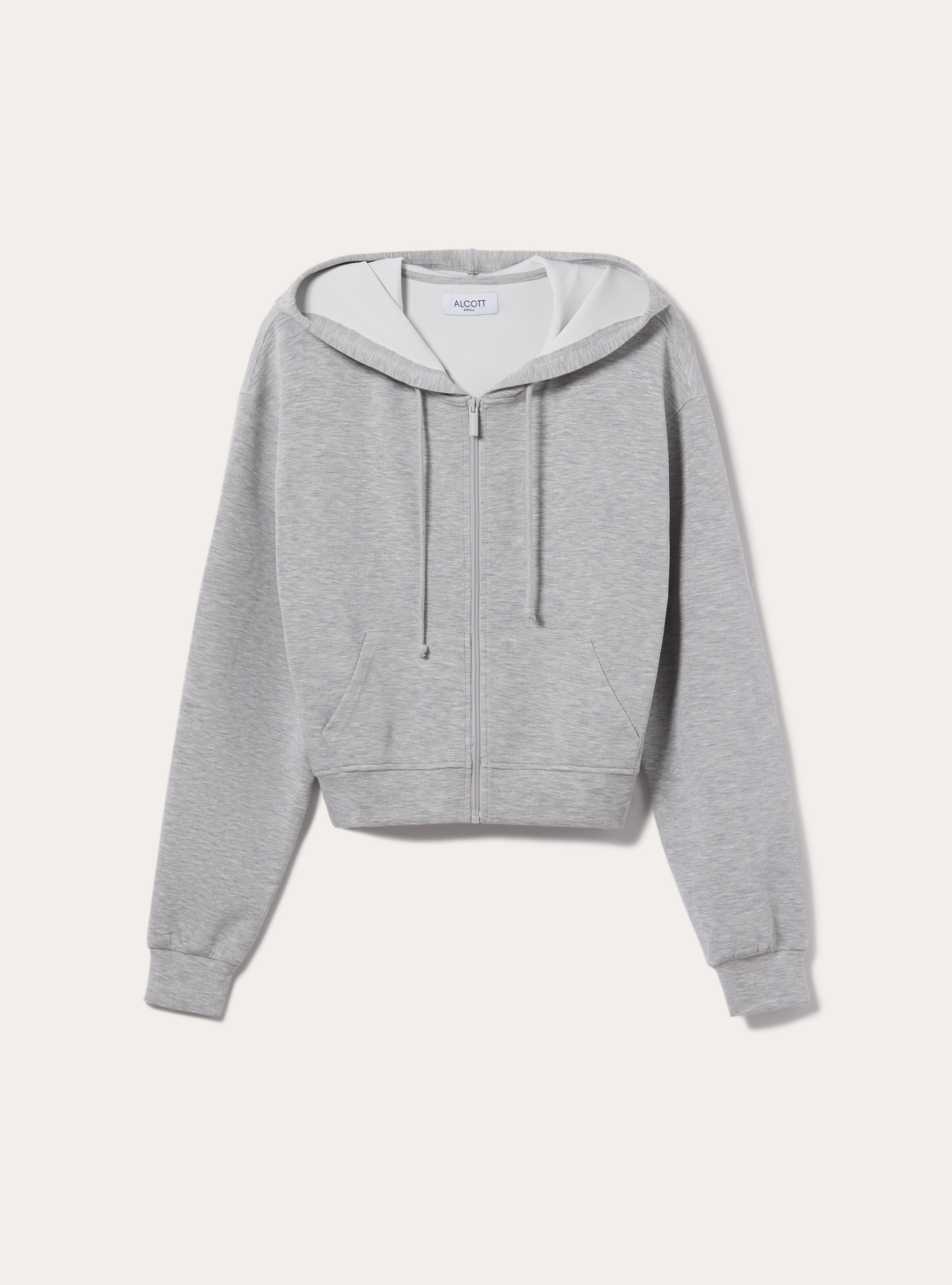 Chaqueta con cremallera y capucha soft touch, MGY3 GREY MEL LIGHT