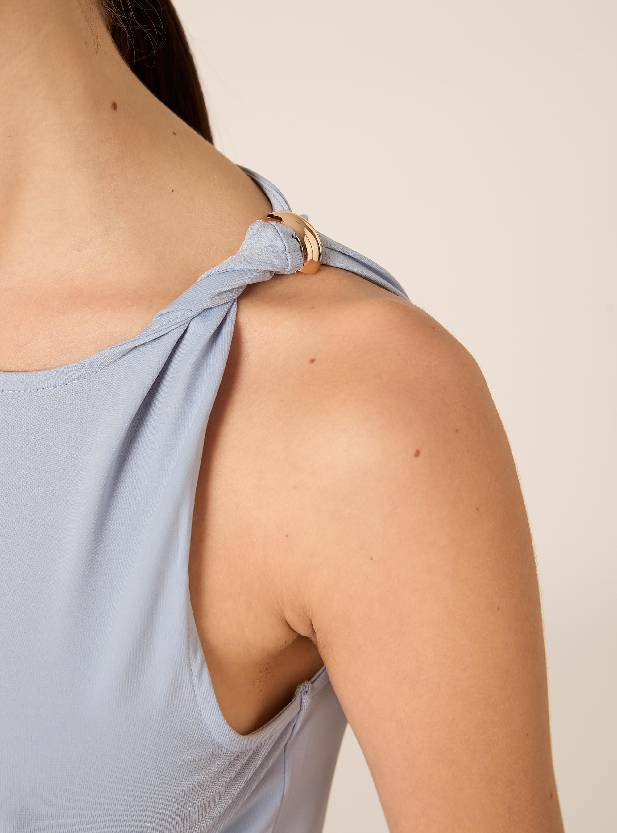 One-shoulder T-shirt, AZ2 AZURE MEDIUM