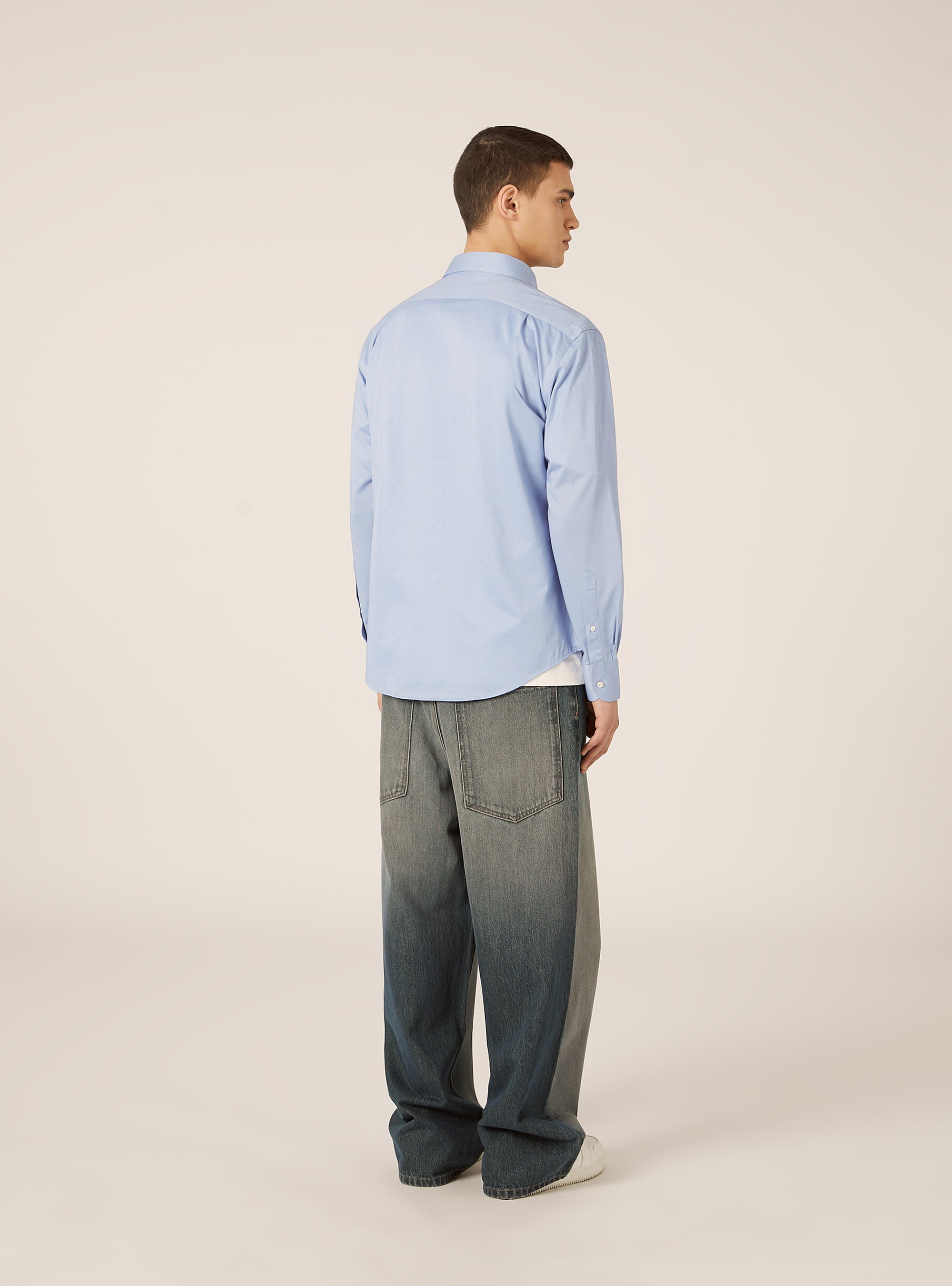 Traveller-Hemd aus Jersey, MAZ3 AZURE MEL LIGHT
