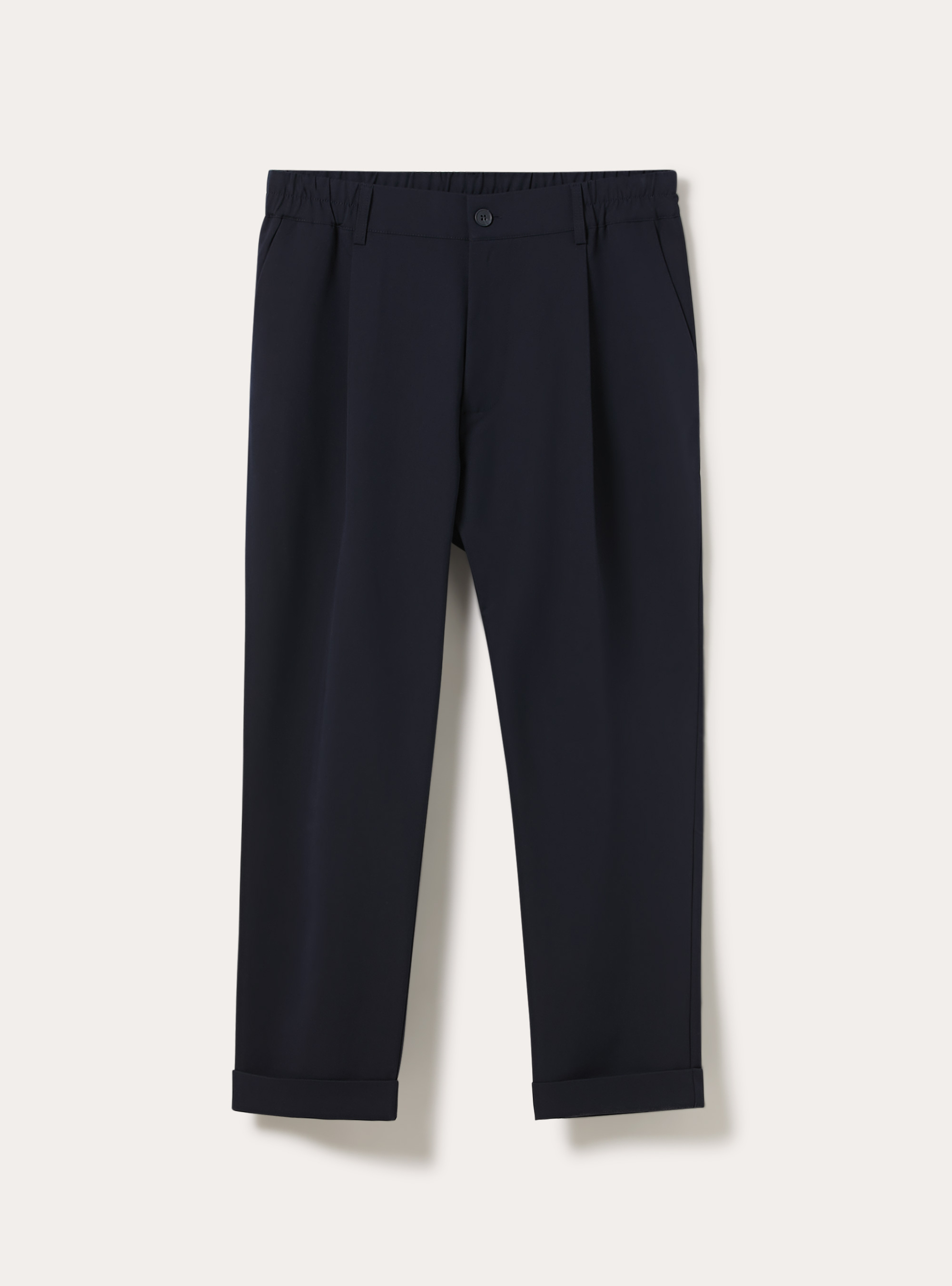 Karottenhose mit Bundfalten, NA1 NAVY DARK
