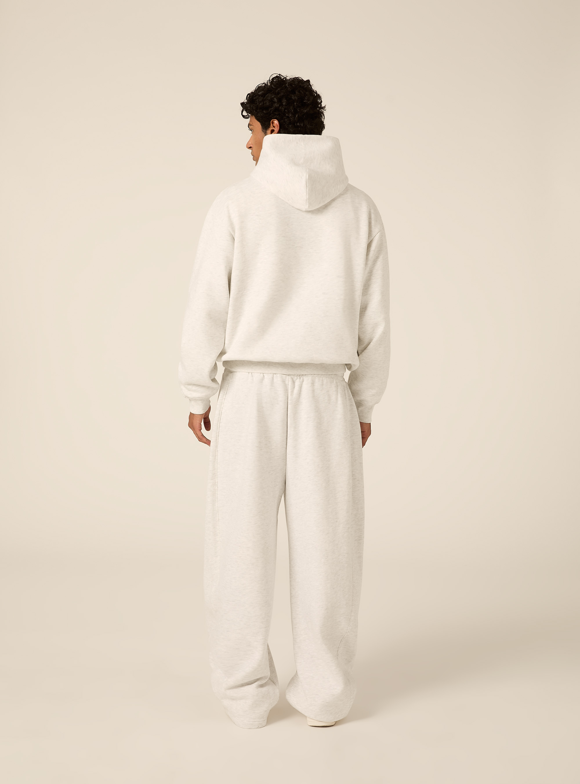 Boxy fit kapuzenpullover, MGY3 GREY MEL LIGHT