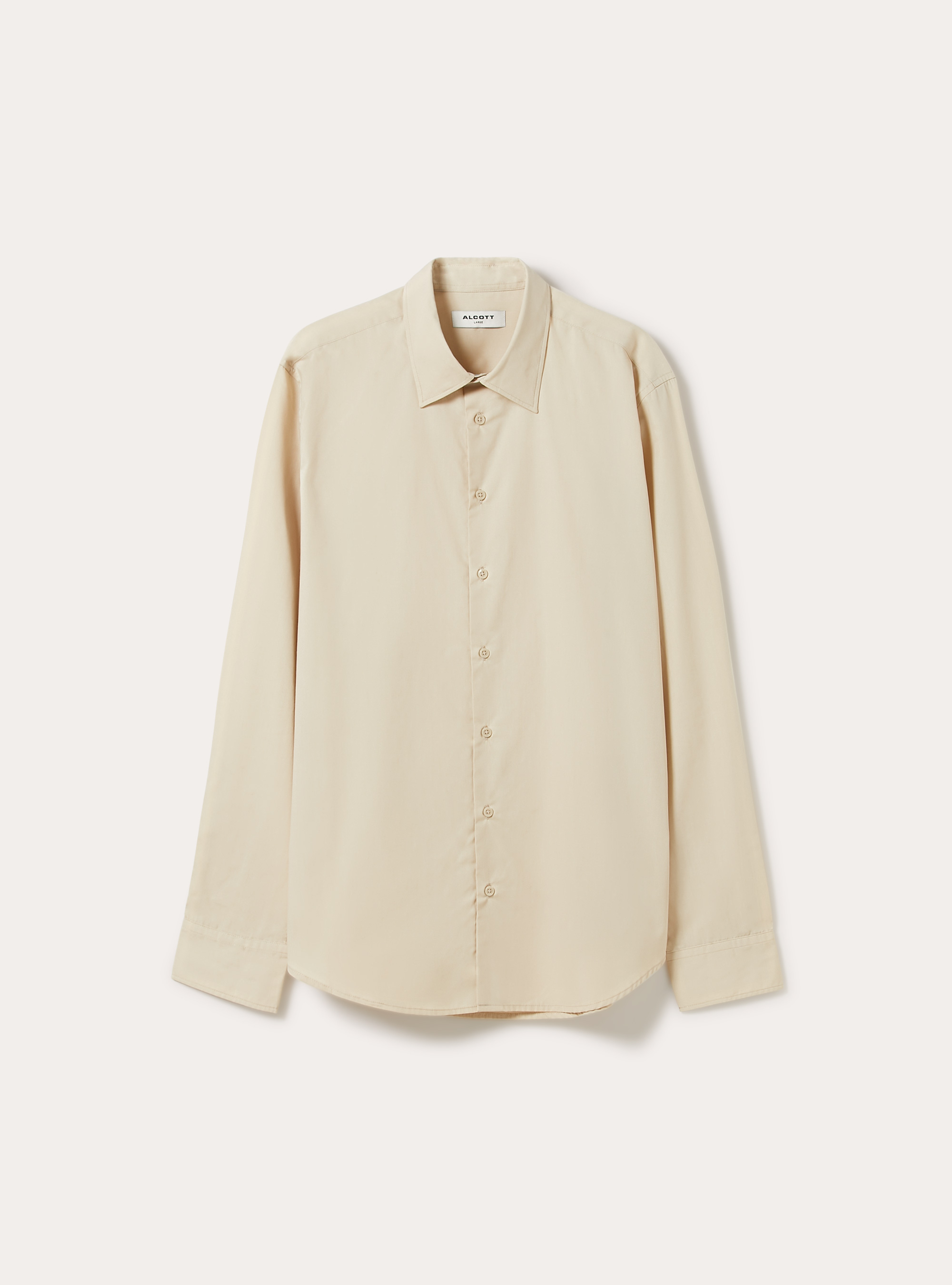Plain long-sleeved shirt, BG2 BEIGE MEDIUM