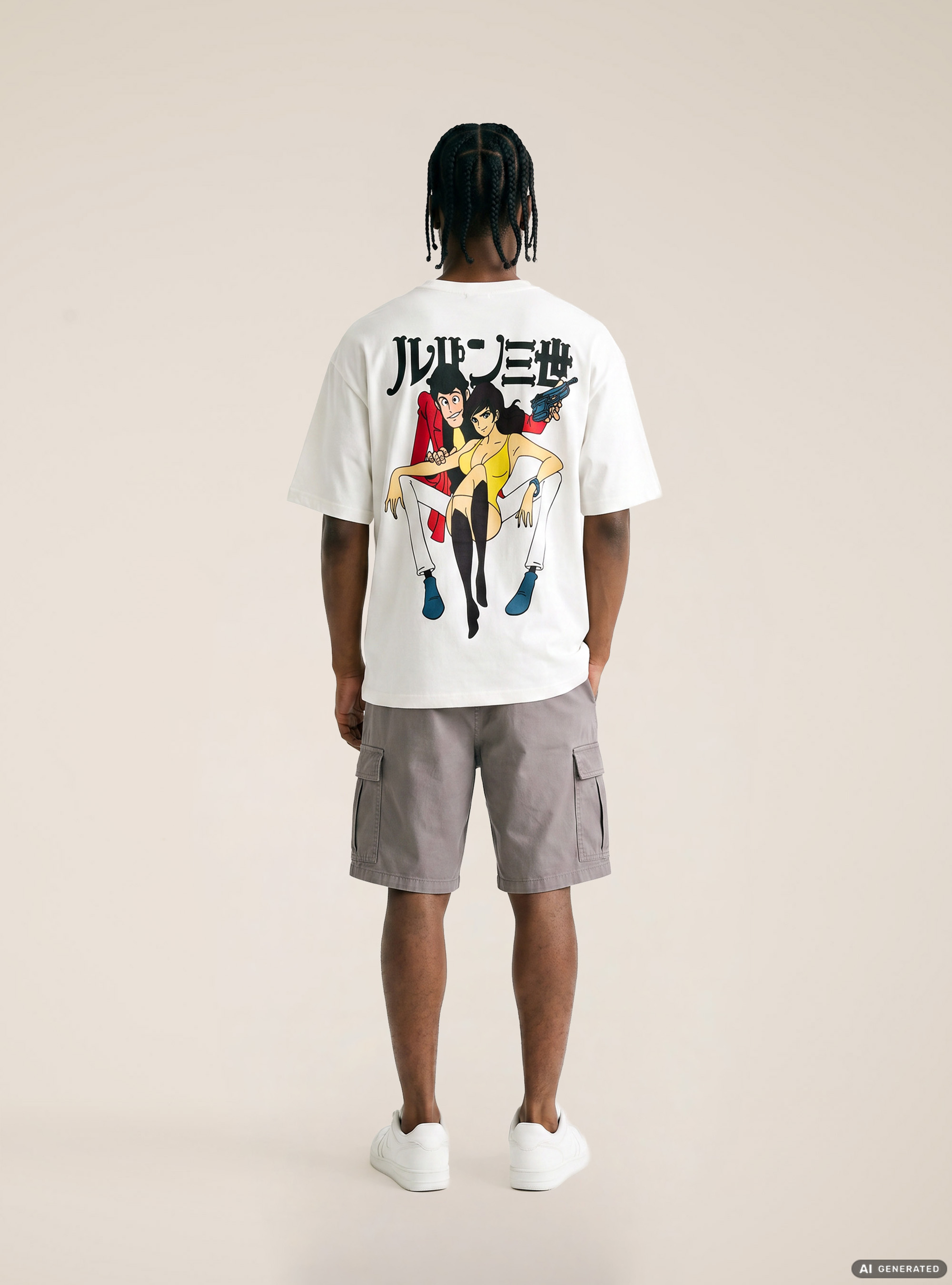 T-shirt licenza lupin, WH2 WHITE
