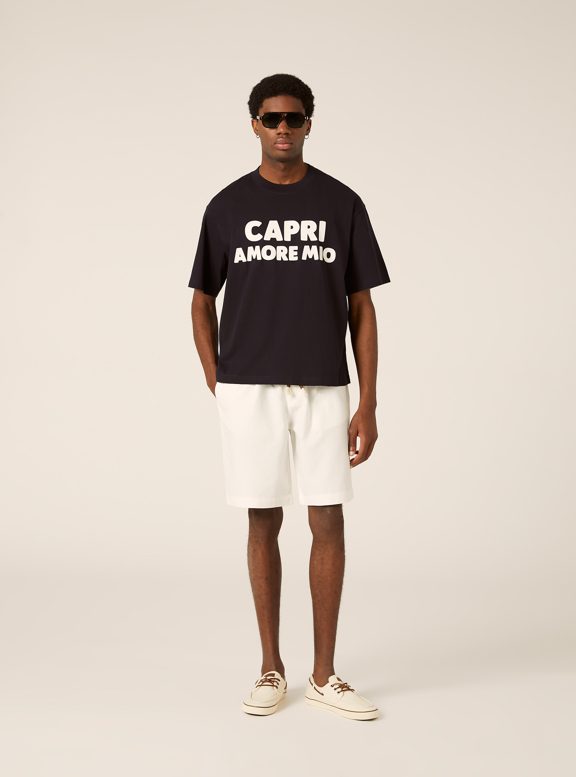 Maglietta boxy fit Capri Amore mio, NAVY SCURO