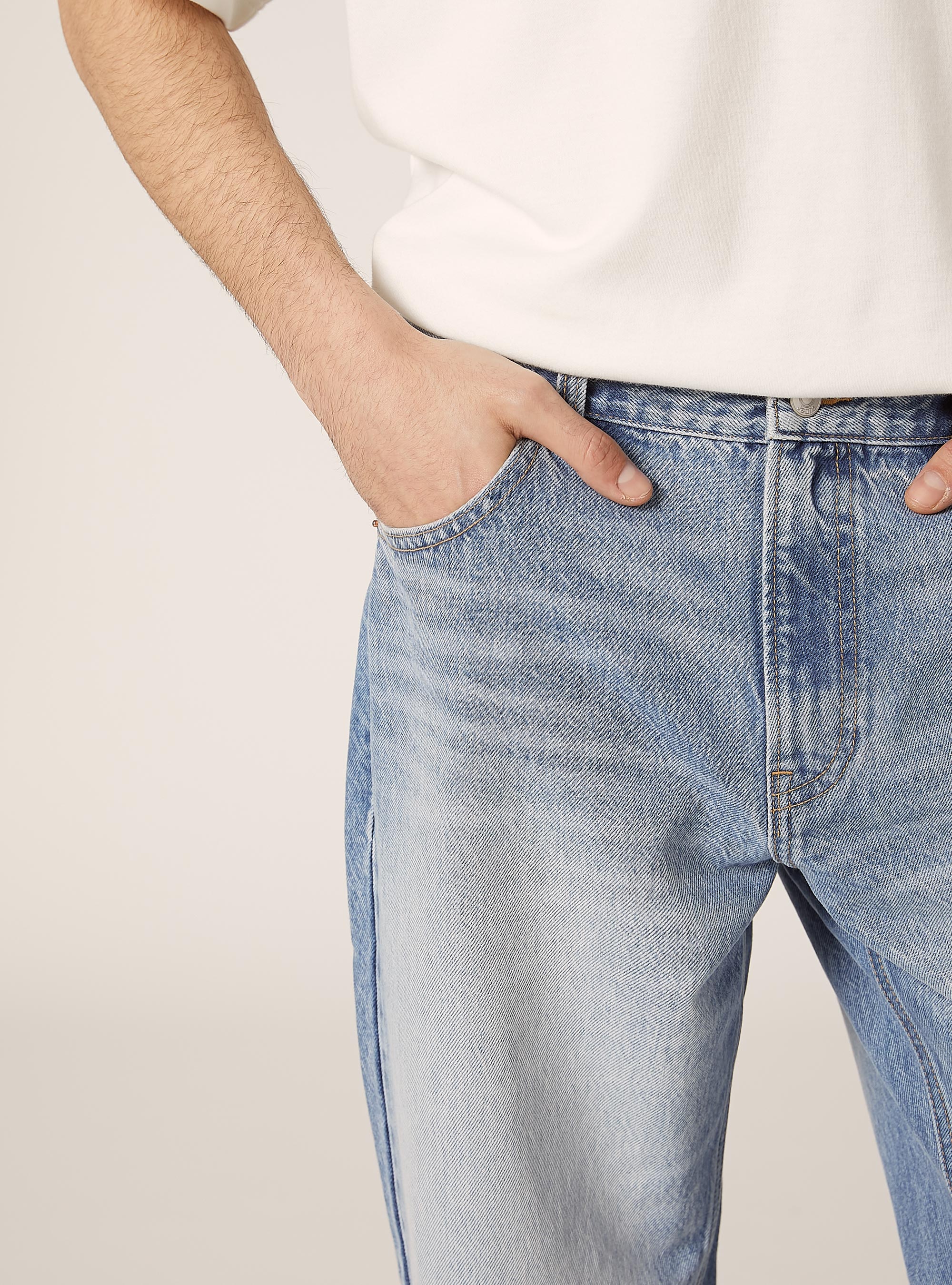 Jeans tapered fit, D007 LIGHT AZURE