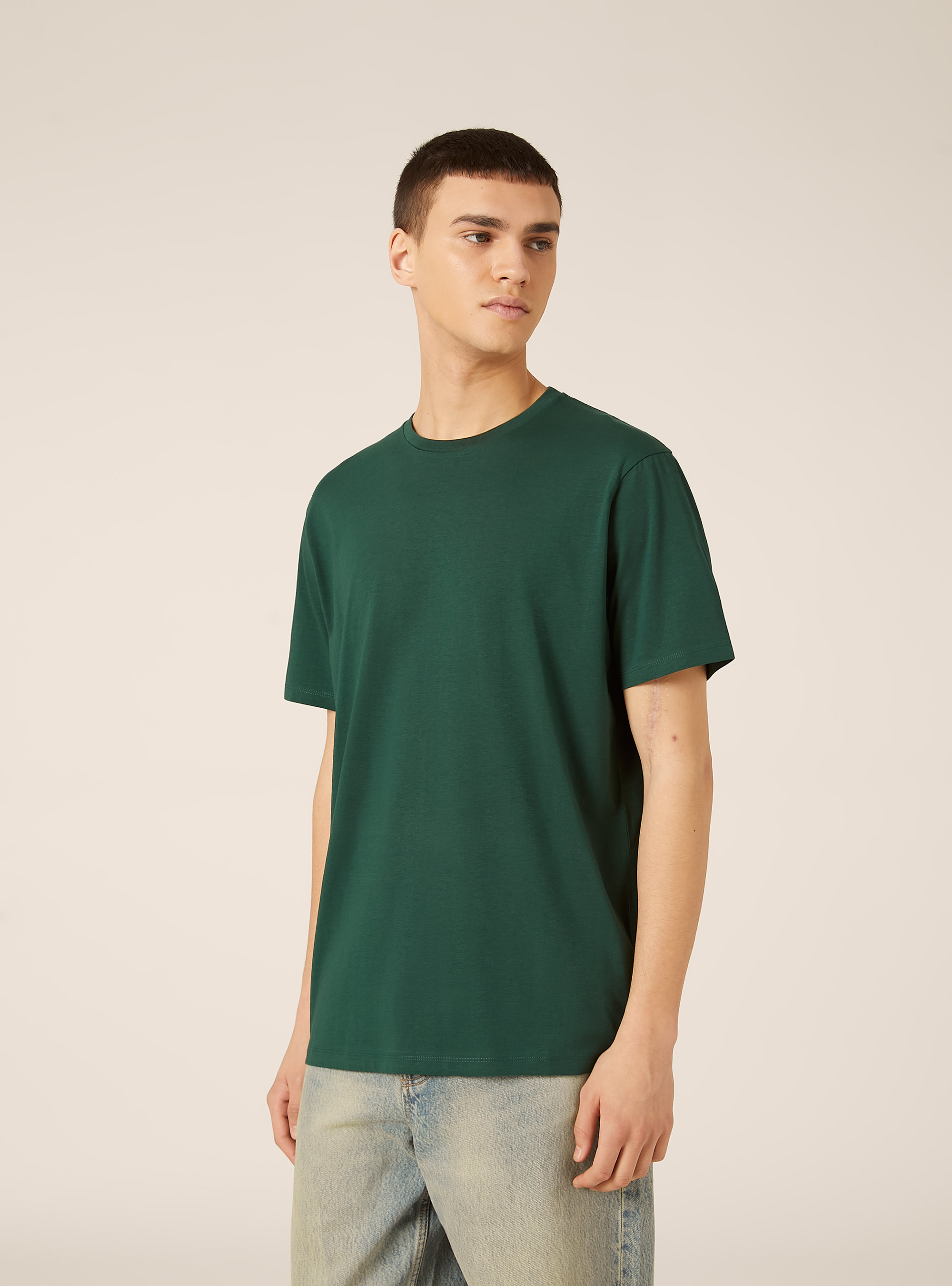 Basic Cotton T-Shirt, GN1 GREEN DARK