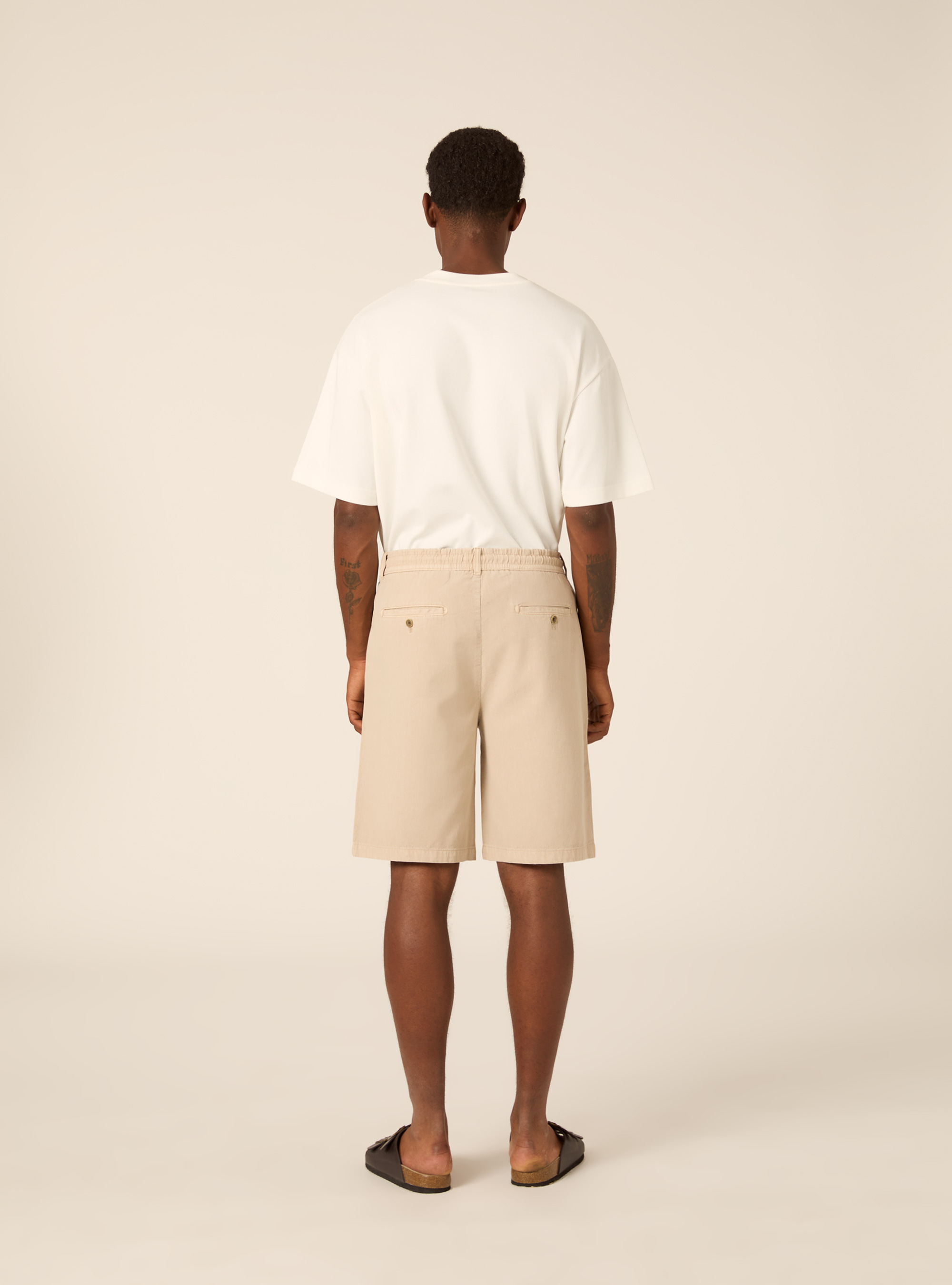Bermuda in baby twill di cotone, BEIGE MEDIO