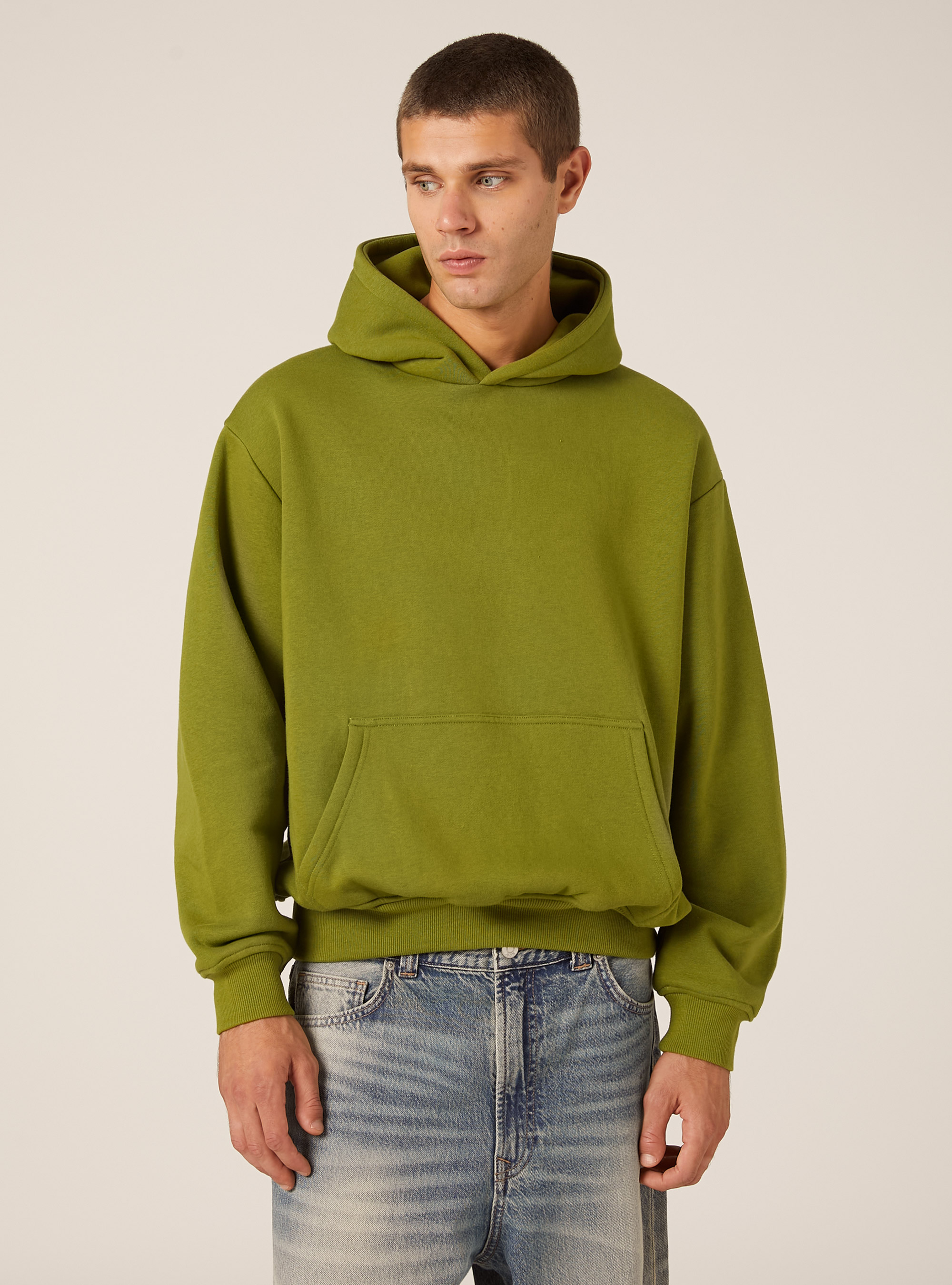 Sweat &agrave; capuche coupe boxy, GN3 GREEN LIGHT