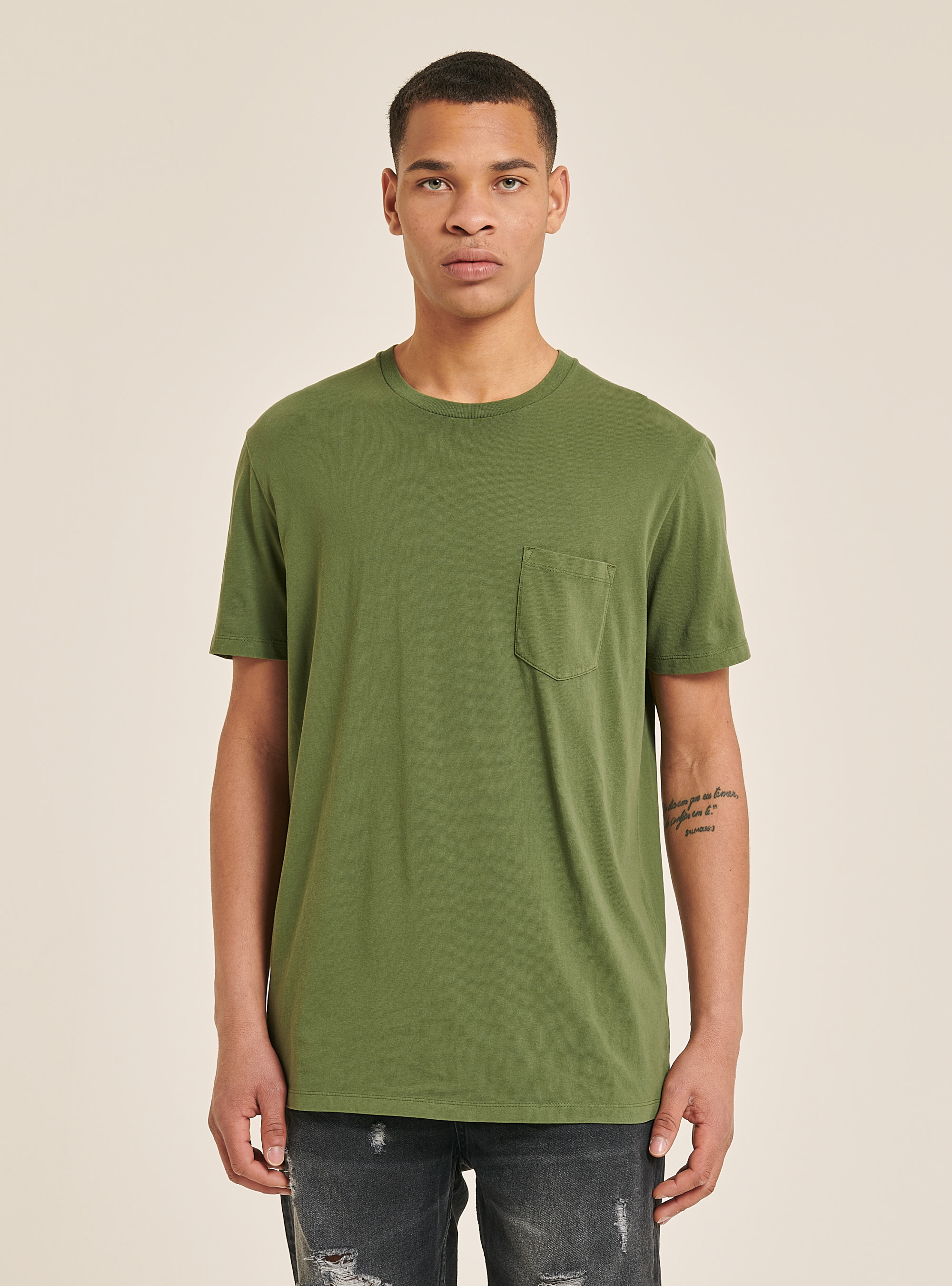 Crew-neck t-shirt with pocket, KY2 KAKY MEDIUM