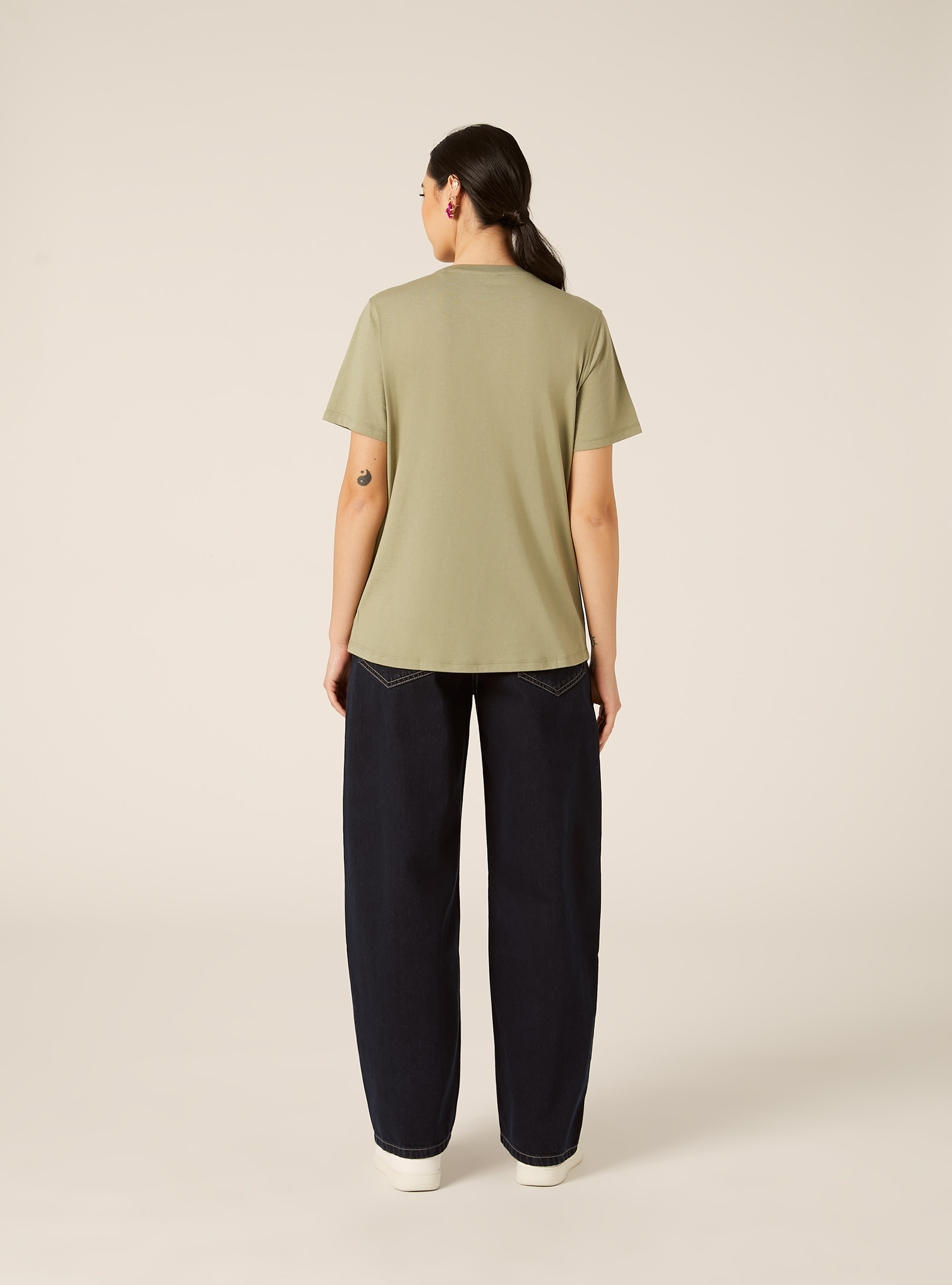 T-Shirt mit Metallic-Print, KY2 KAKY MEDIUM