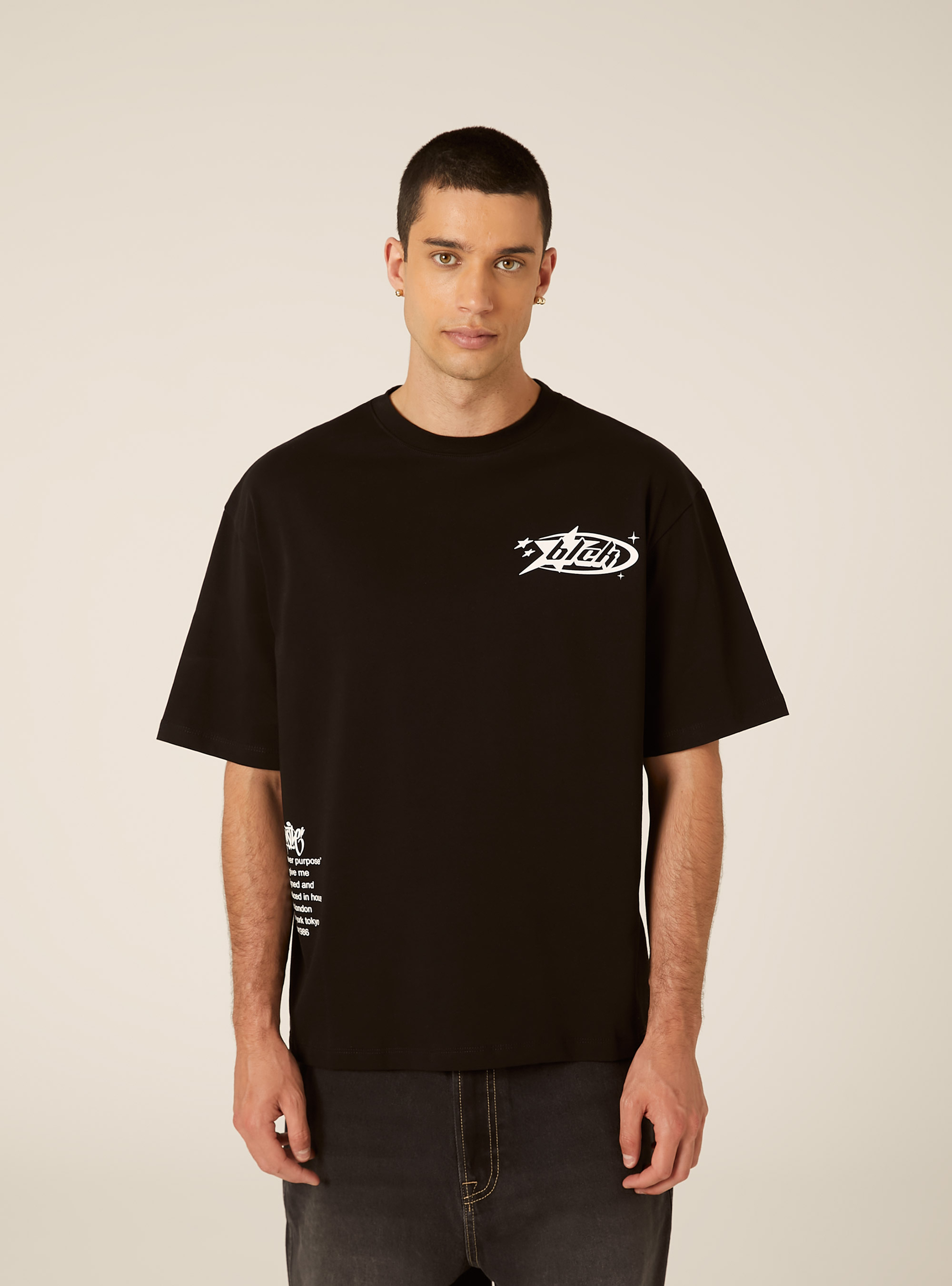 T-Shirt mit Six Seven-Print, BK1 BLACK