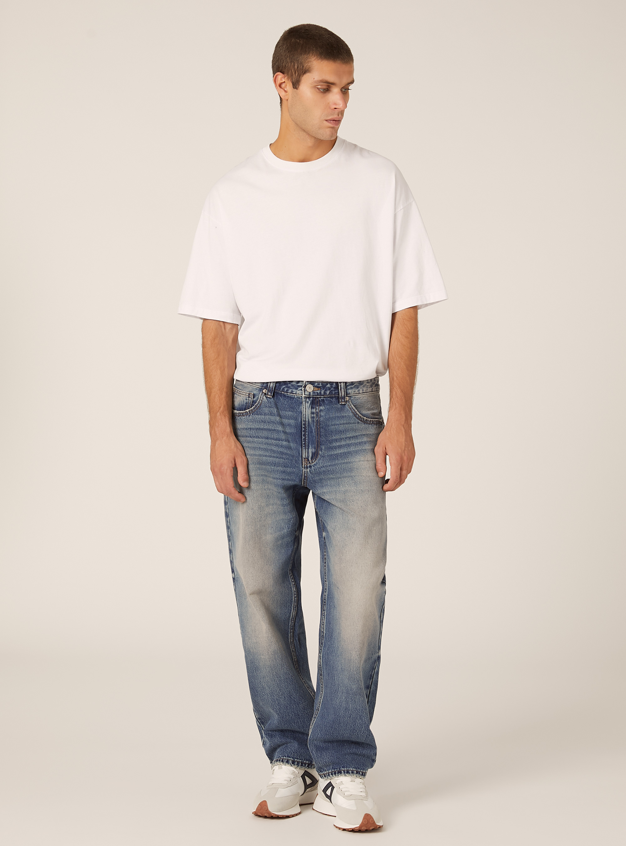 Jeans coupe fusel&eacute;e, D003 MEDIUM BLUE
