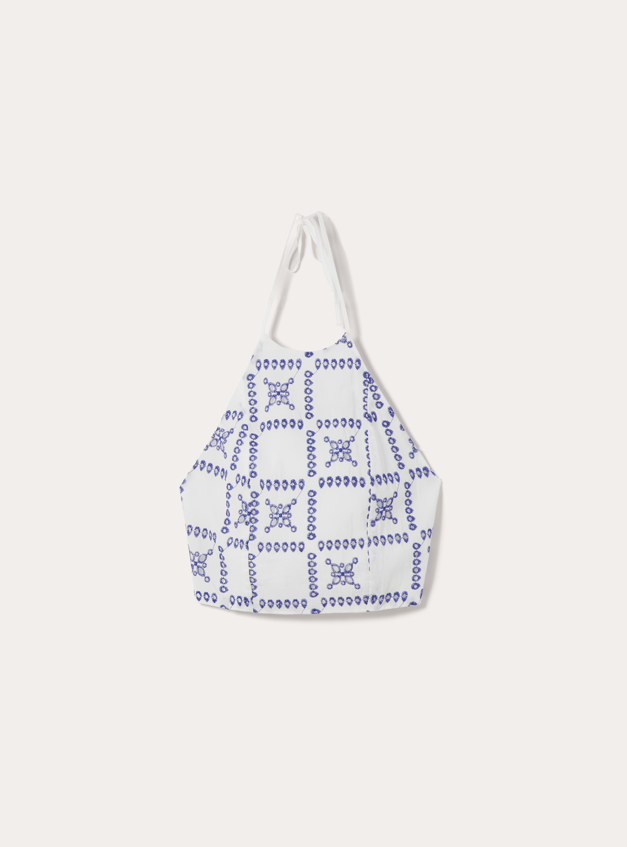 Majolica Broderie Anglaise Halter Top, WH2 WHITE