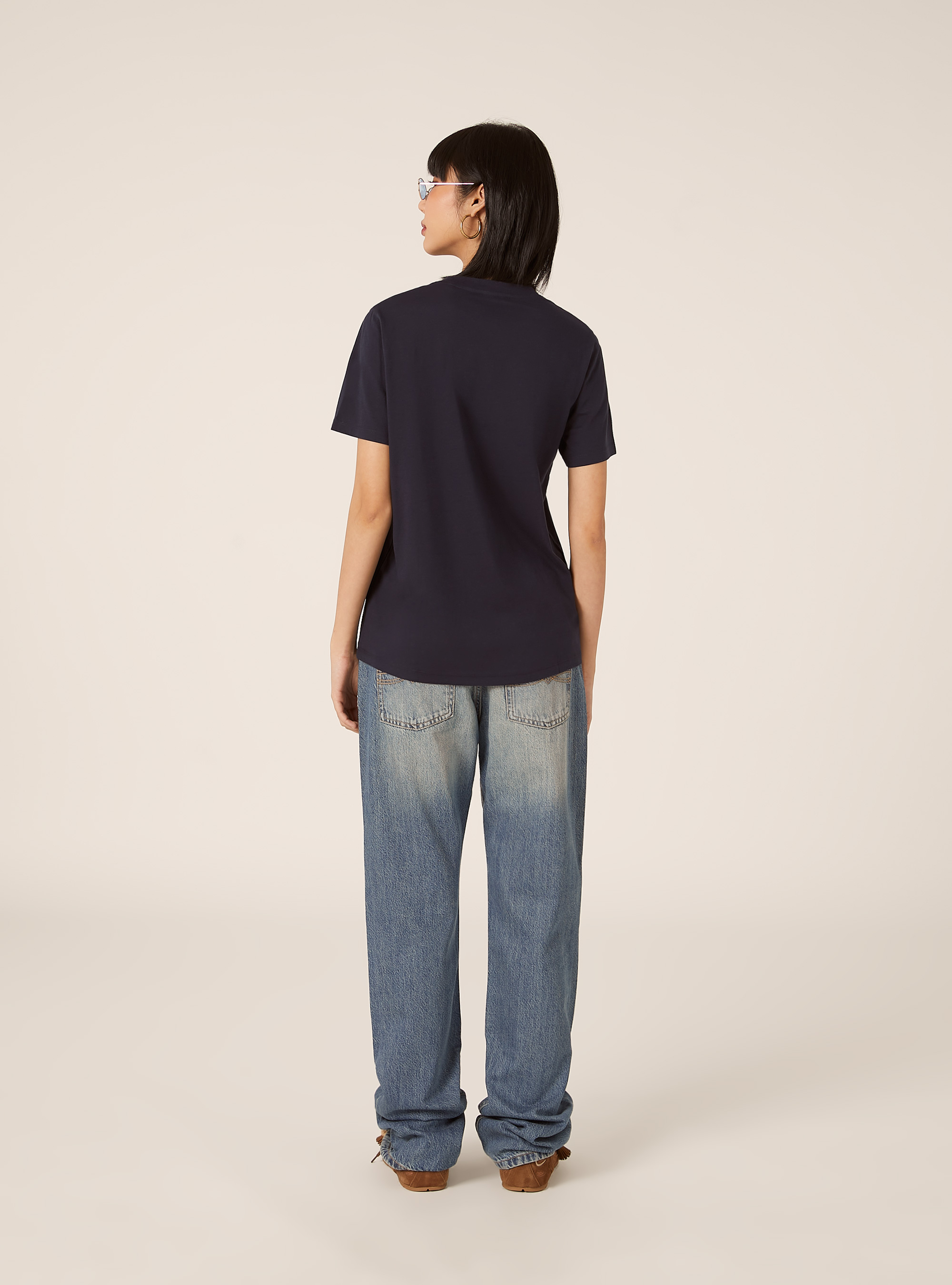 Camiseta de cuello redondo de algod&oacute;n, NA3 NAVY LIGHT