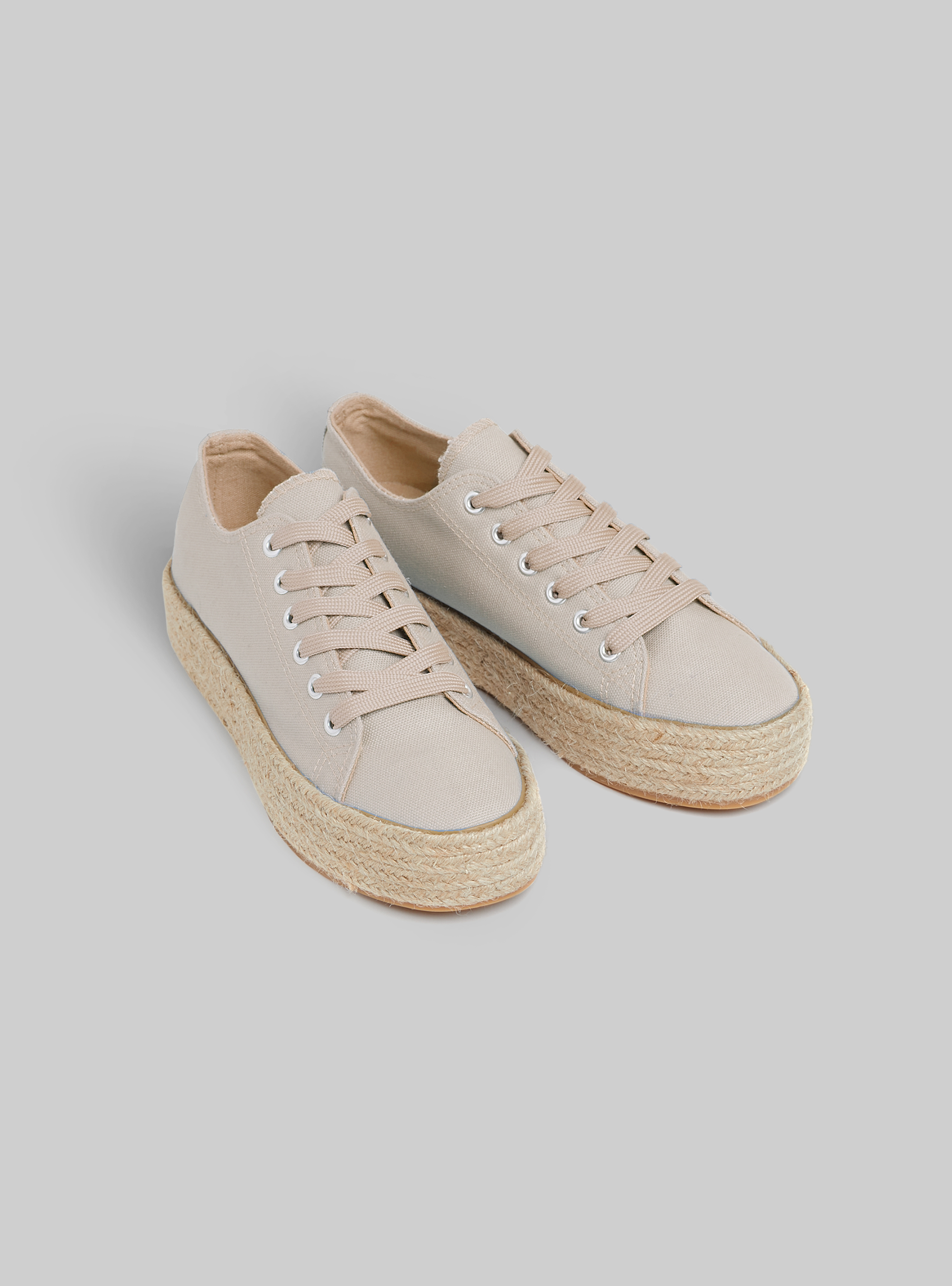 Baskets avec semelle en raphia, BG3 BEIGE LIGHT