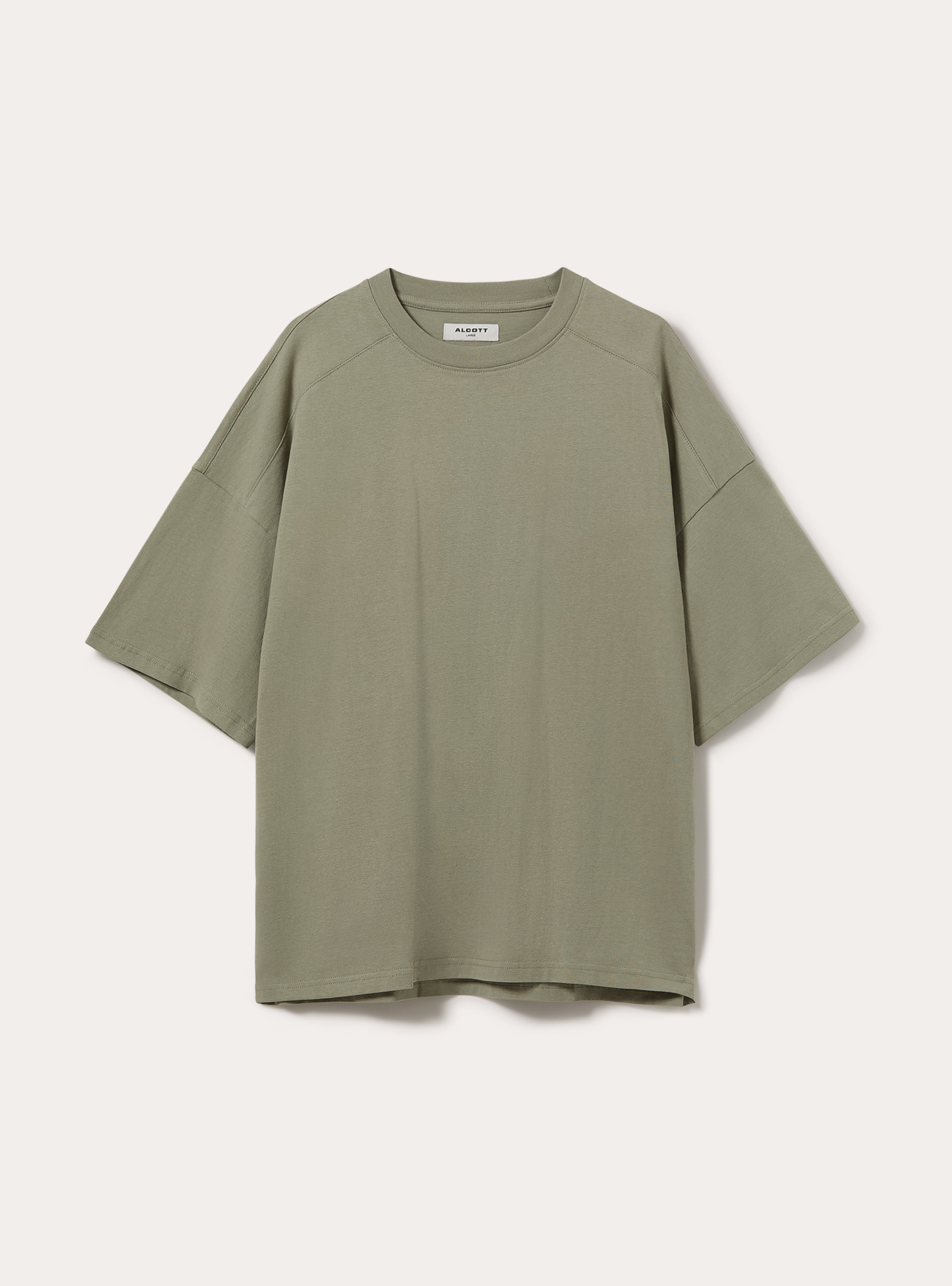 Boxy fit short sleeve tee with dropped shoulders, KY3 KAKY LIGHT