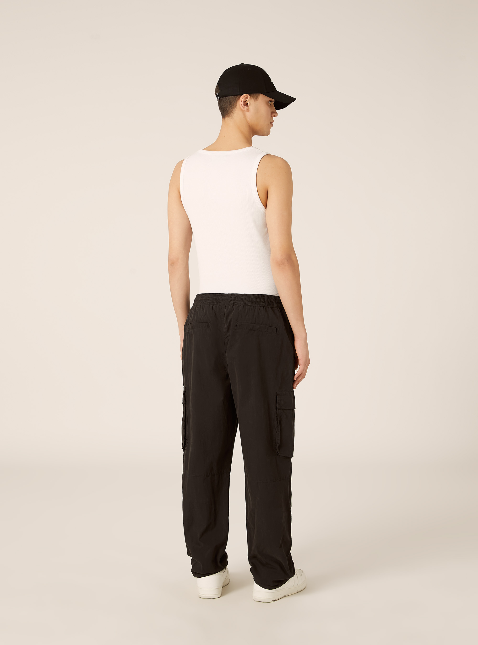 Parachute cargo pants, BK1 BLACK