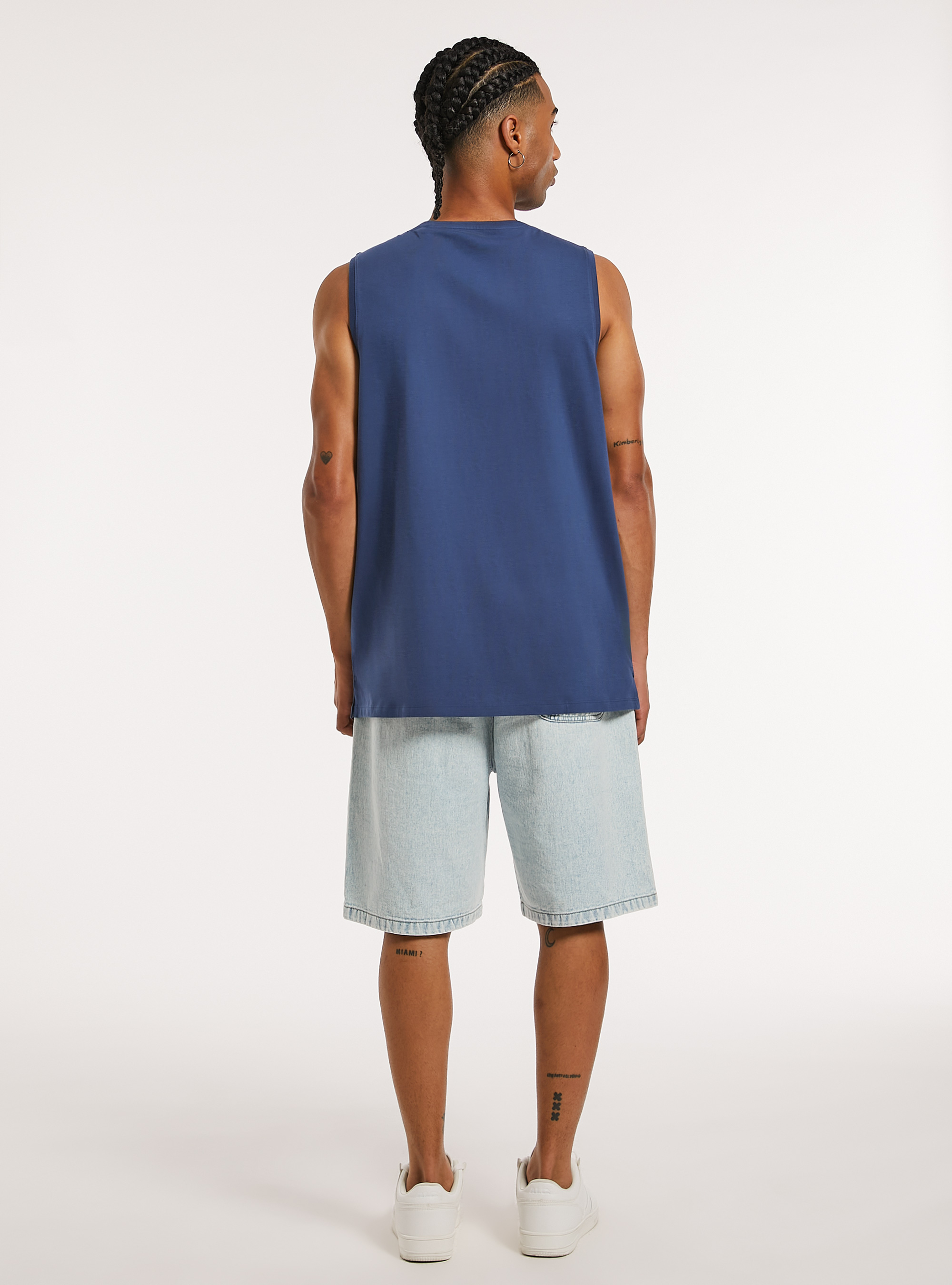 Solid-coloured comfort fit tank top, BL3 BLUE LIGHT