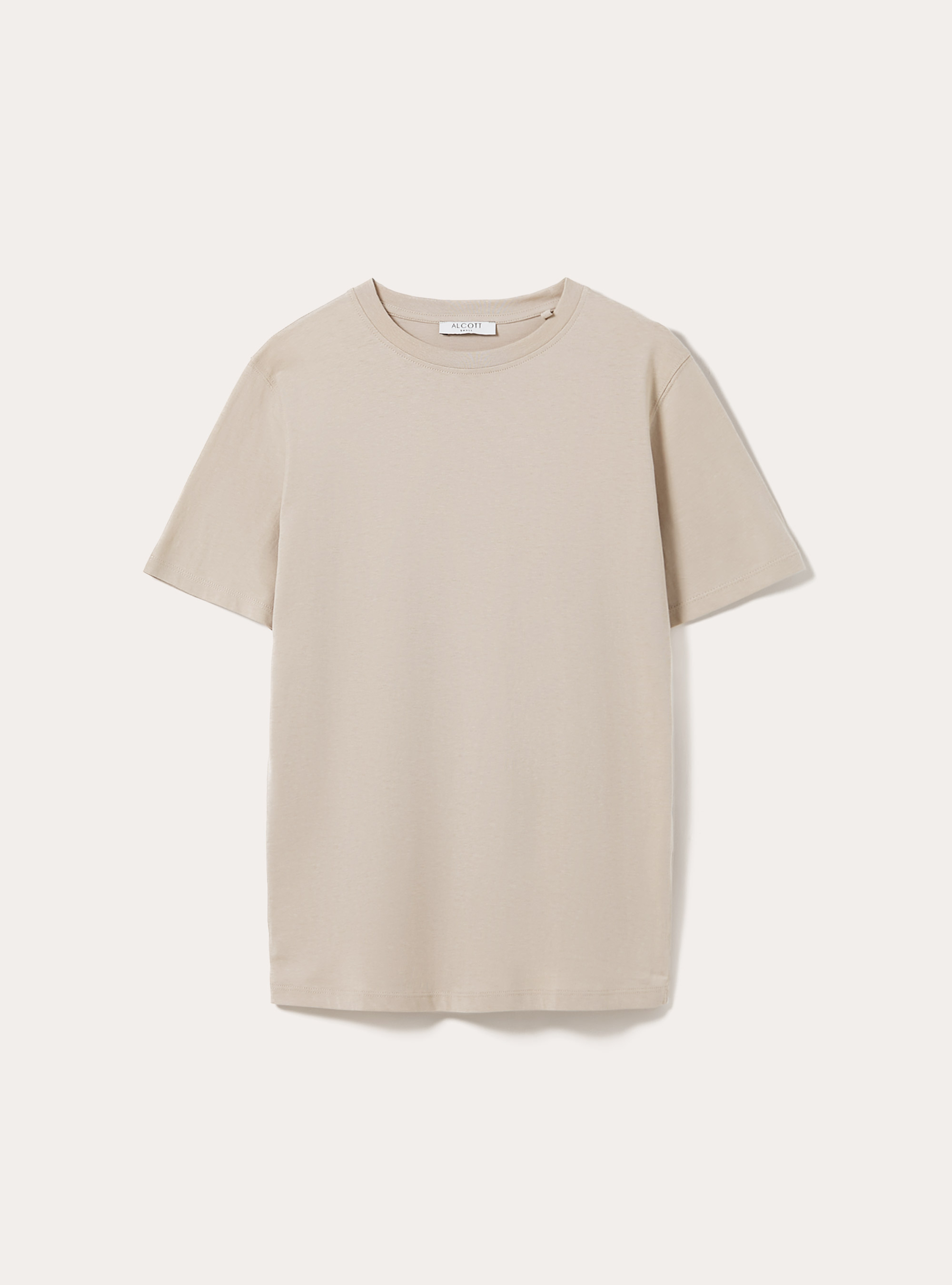 T-shirt en coton &agrave; col ras du cou, BG2 BEIGE MEDIUM