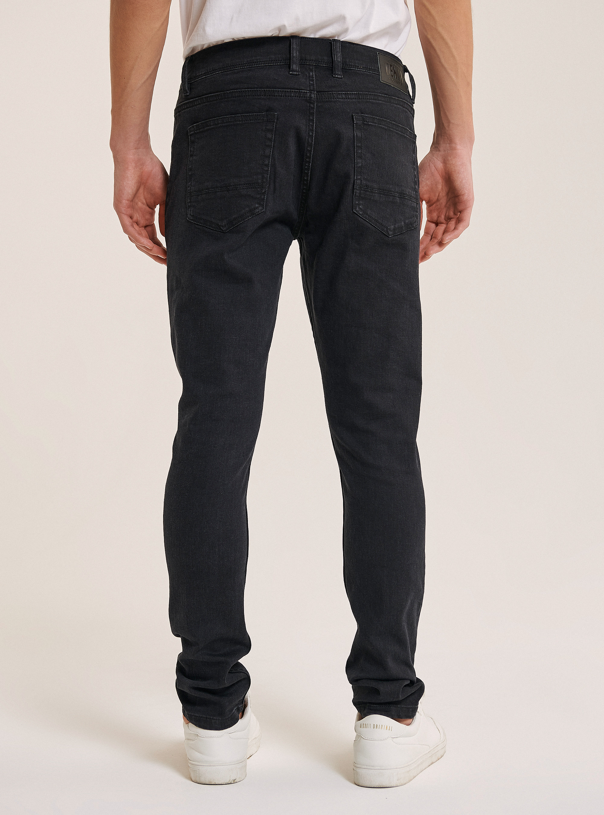 jeans super skinny en coton, C109 BLACK