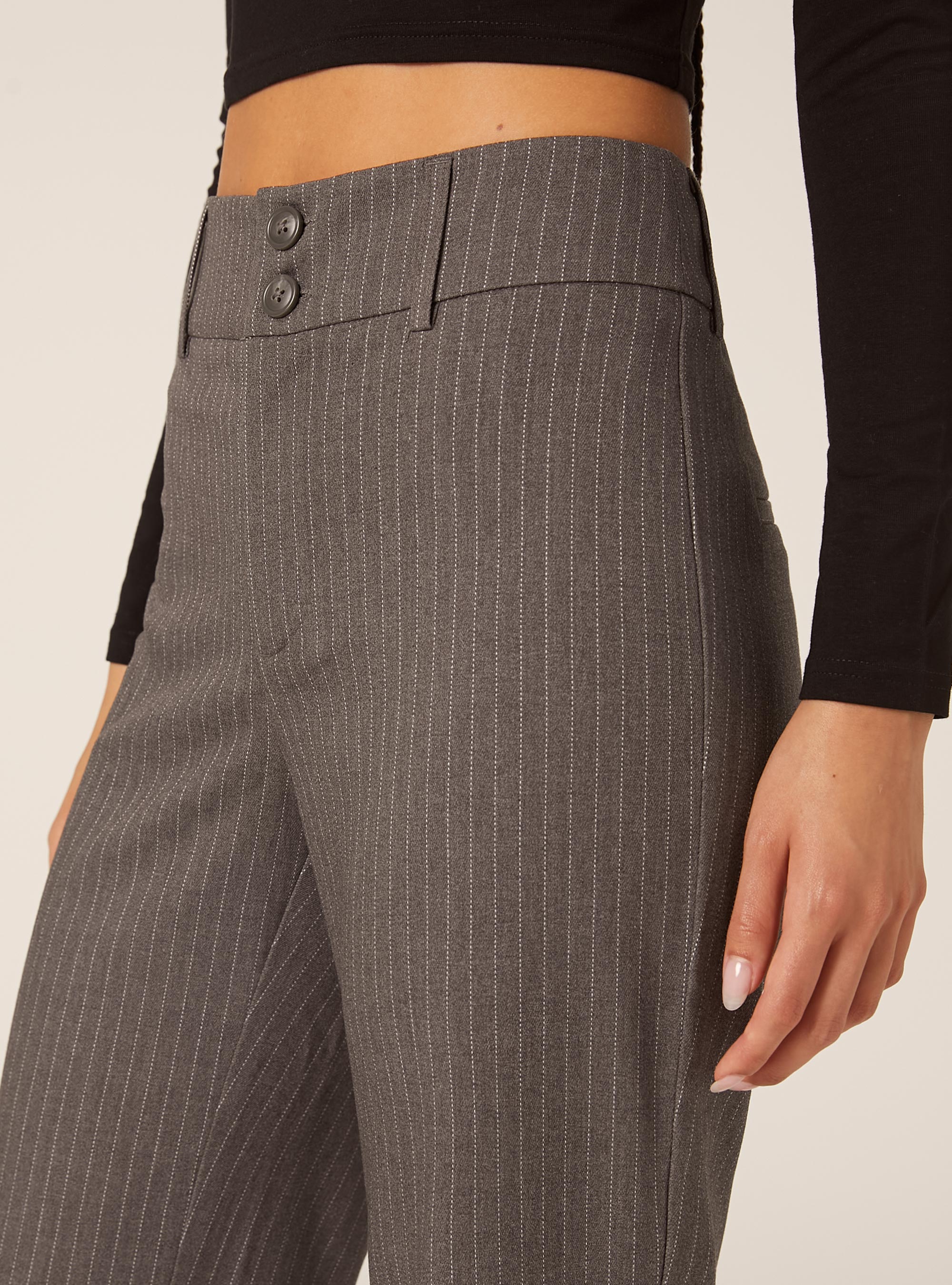 Pantalon flare fit &agrave; motifs, MGY1 GREY MEL DARK