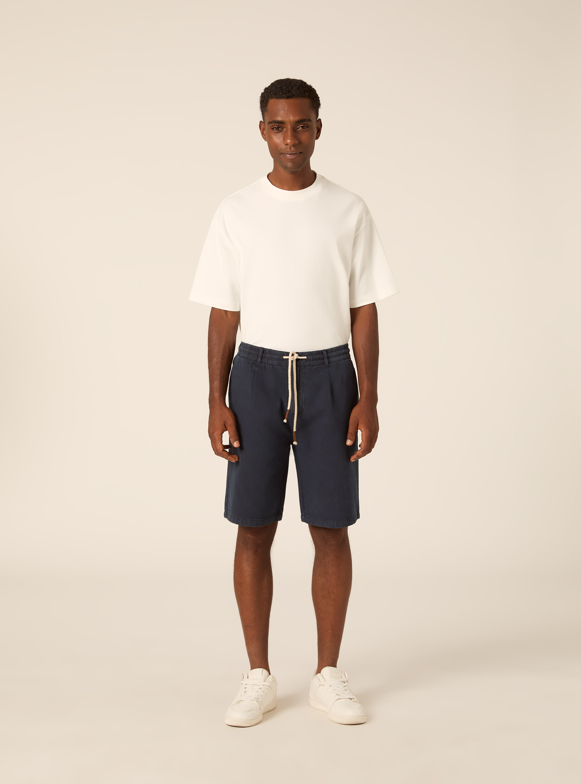 Bermuda in baby twill di cotone, NAVY MEDIO