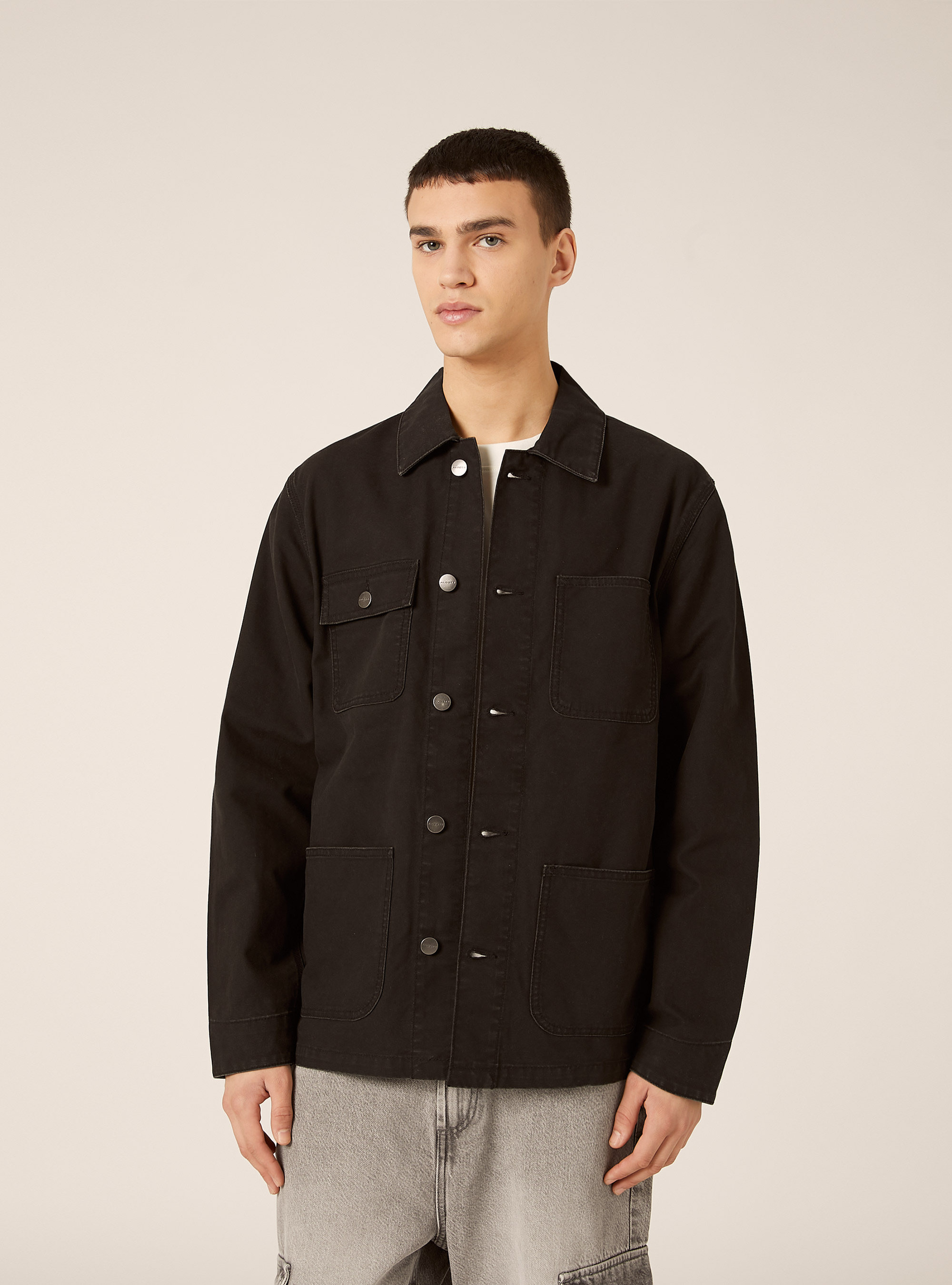 Veste en toile avec poches, BK1 BLACK