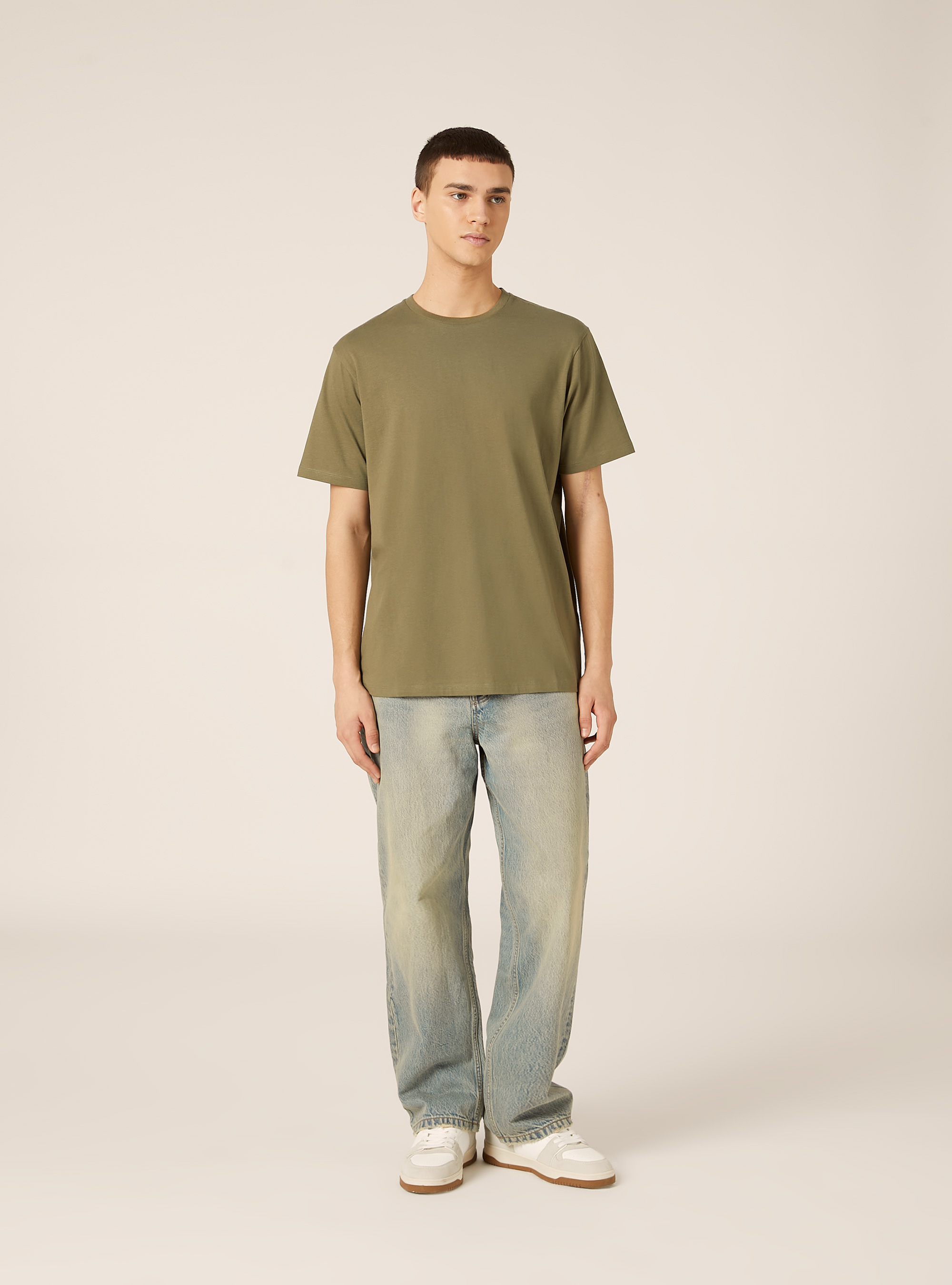 Basic Cotton T-Shirt, KY2 KAKY MEDIUM