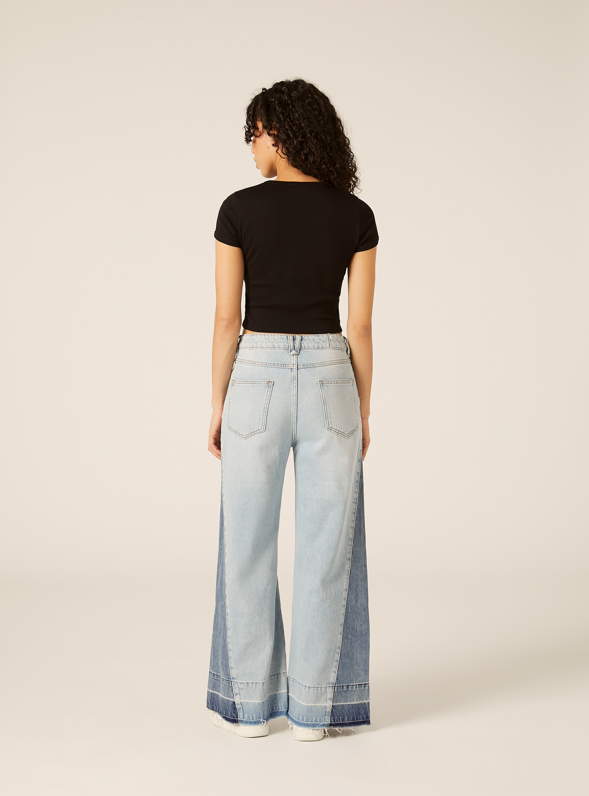 T-Shirt Crop Fit, BK1 BLACK