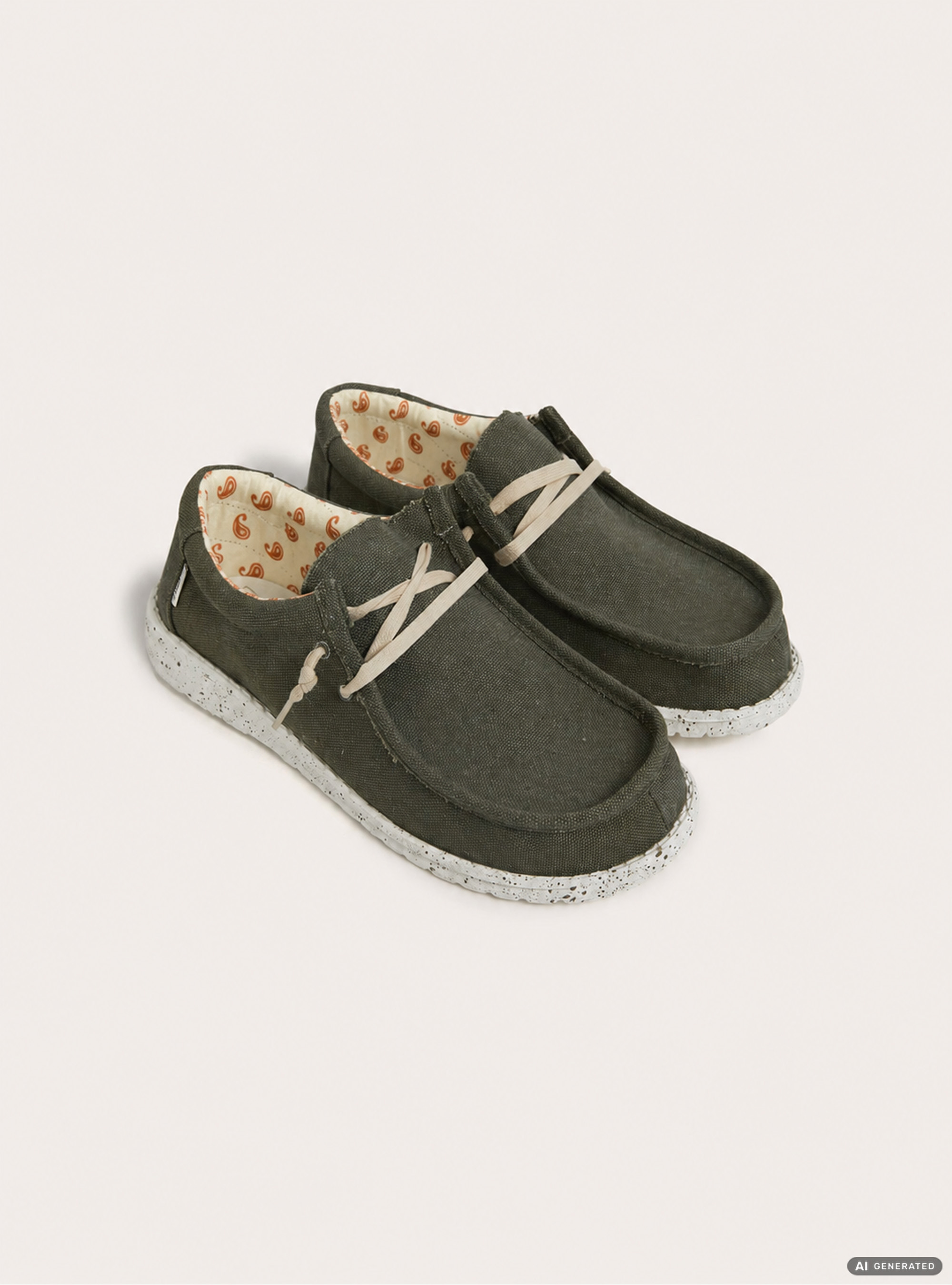 Scarpe Mocassino in Tela con Lacci, KAKY MEDIO