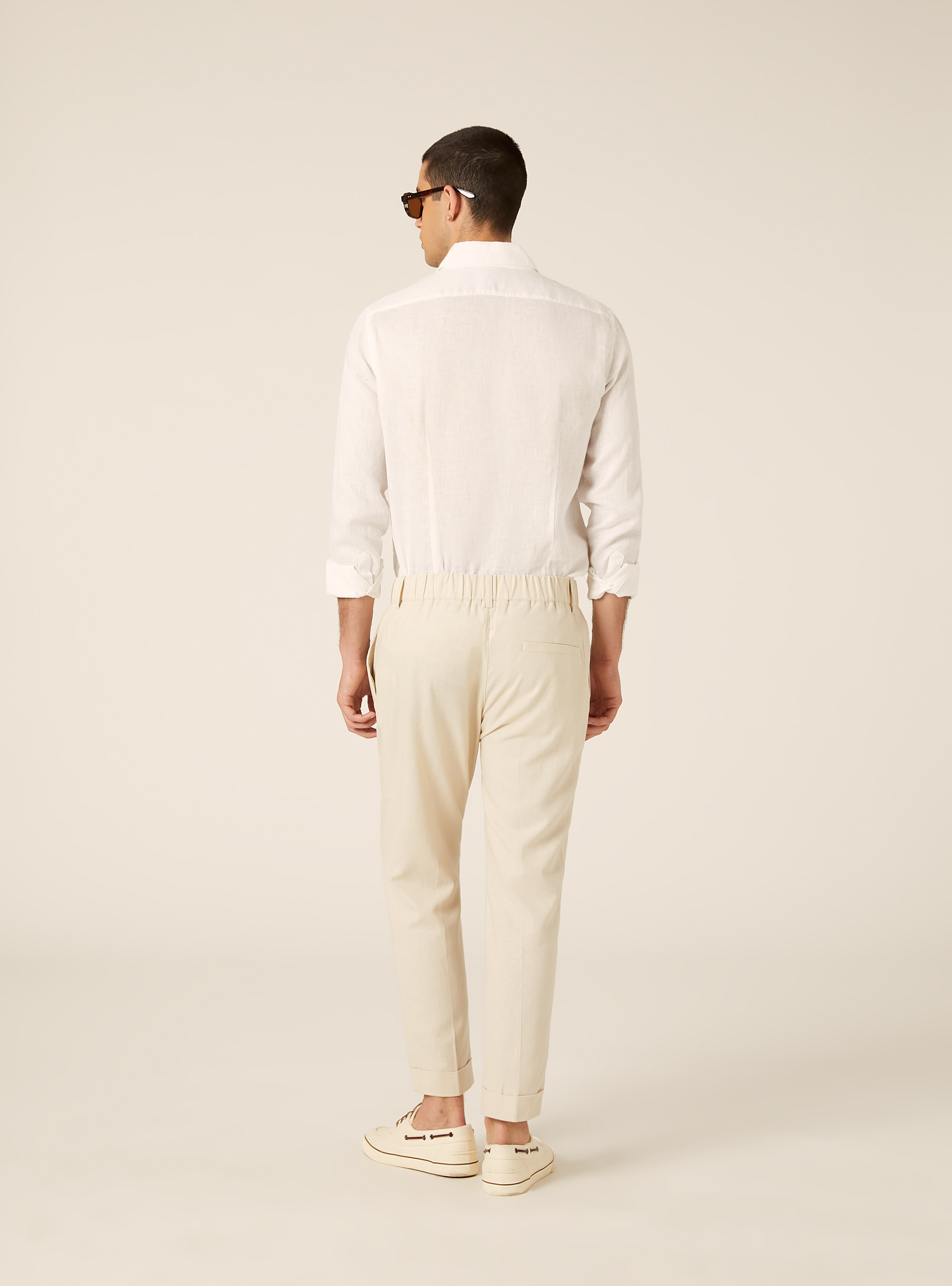 Linen Blend Pleated Trousers, BG2 BEIGE MEDIUM