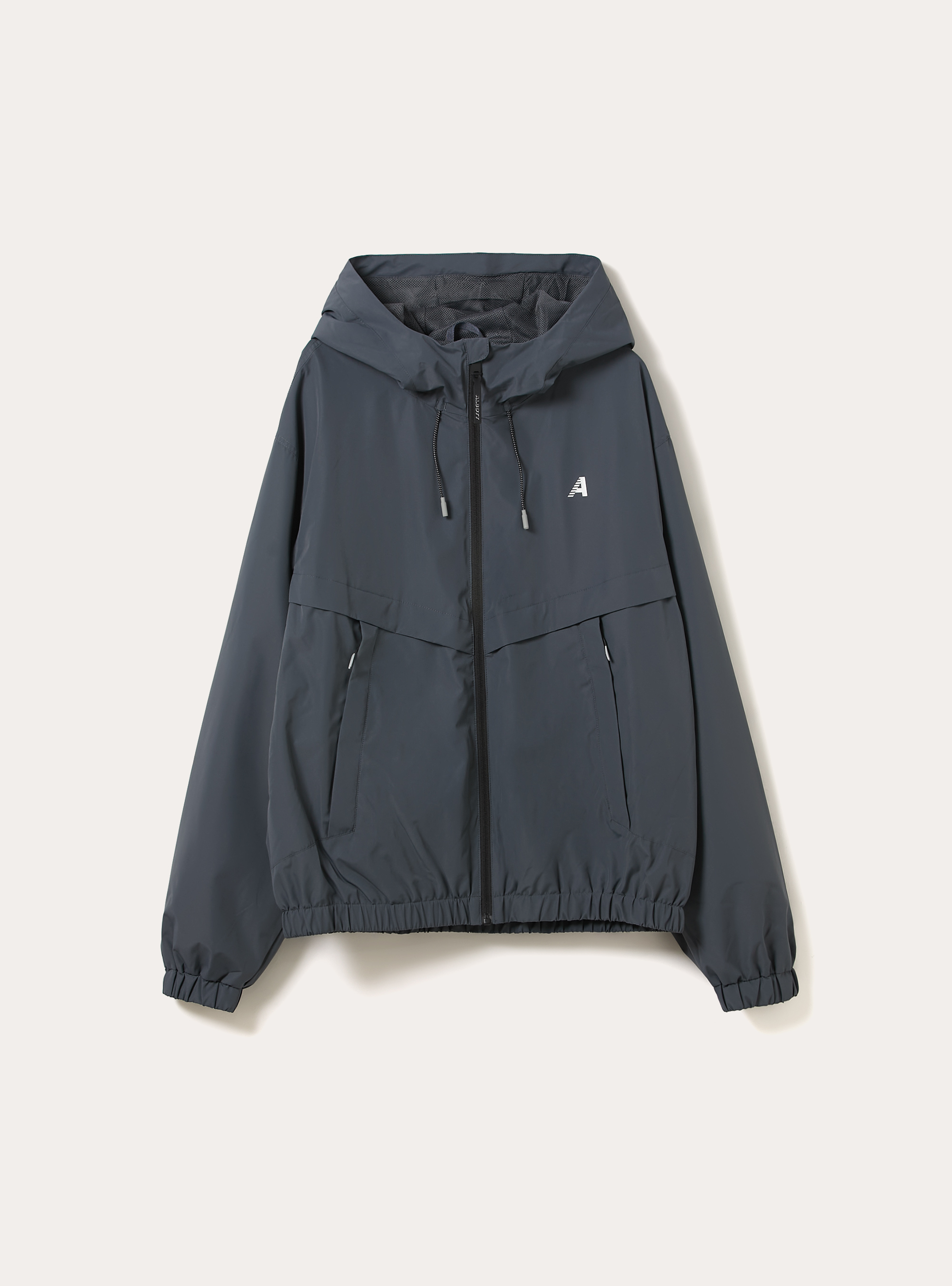 Windproof jacket in technical fabric, OB1 BLUE OIL DARK