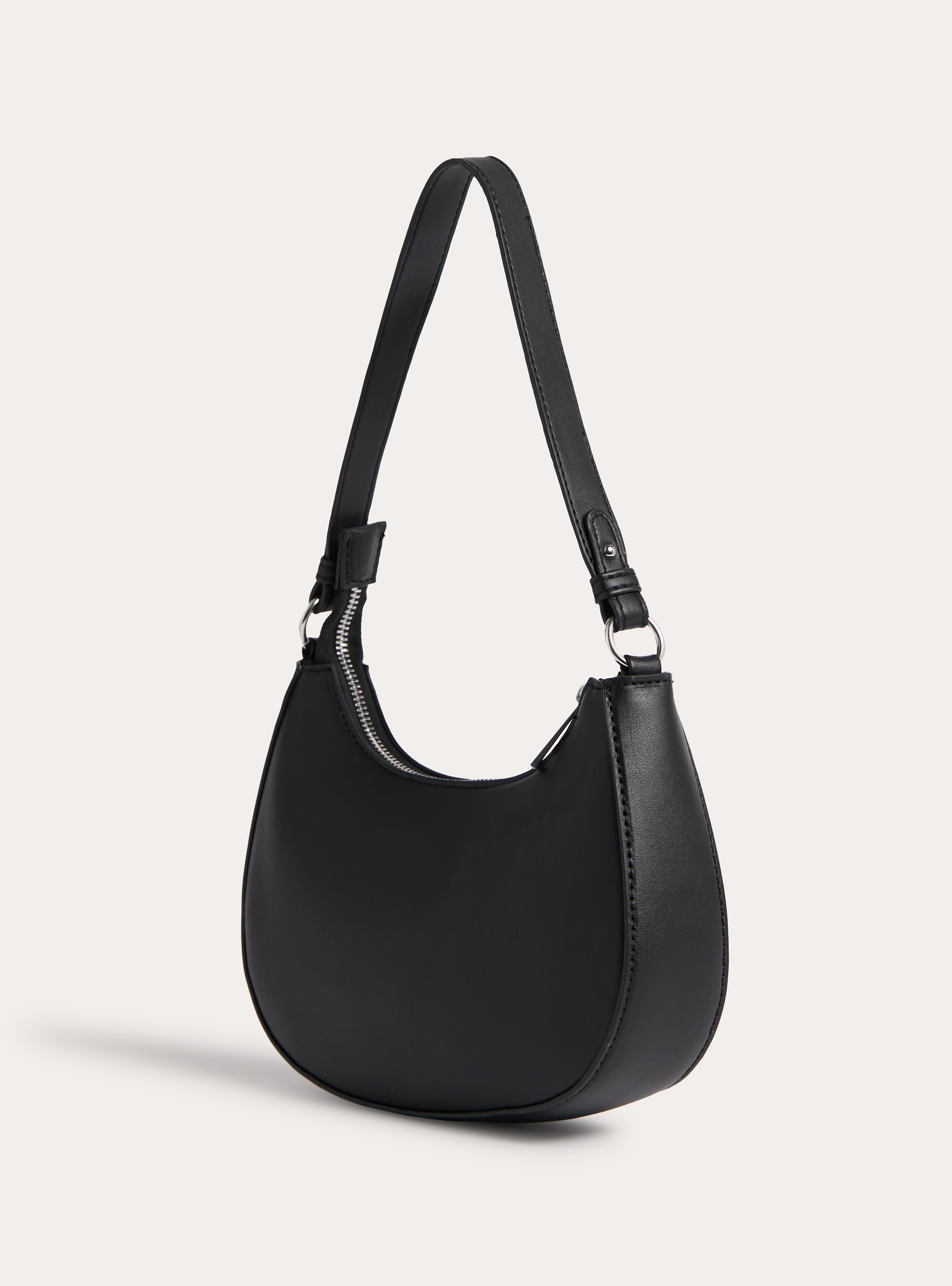Half-moon shoulder bag, BK1 BLACK
