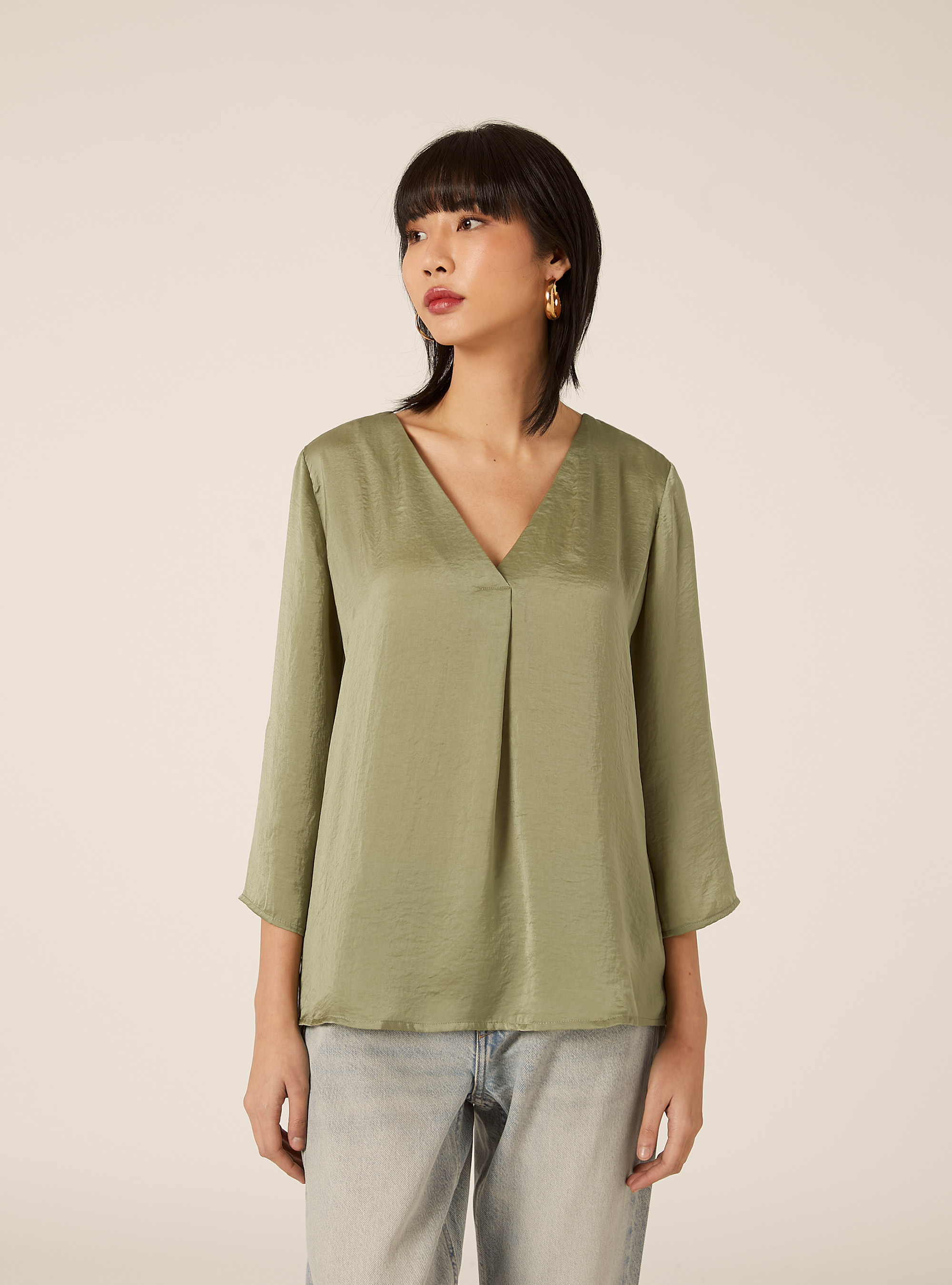 Blouse &agrave; encolure unie, KY2 KAKY MEDIUM