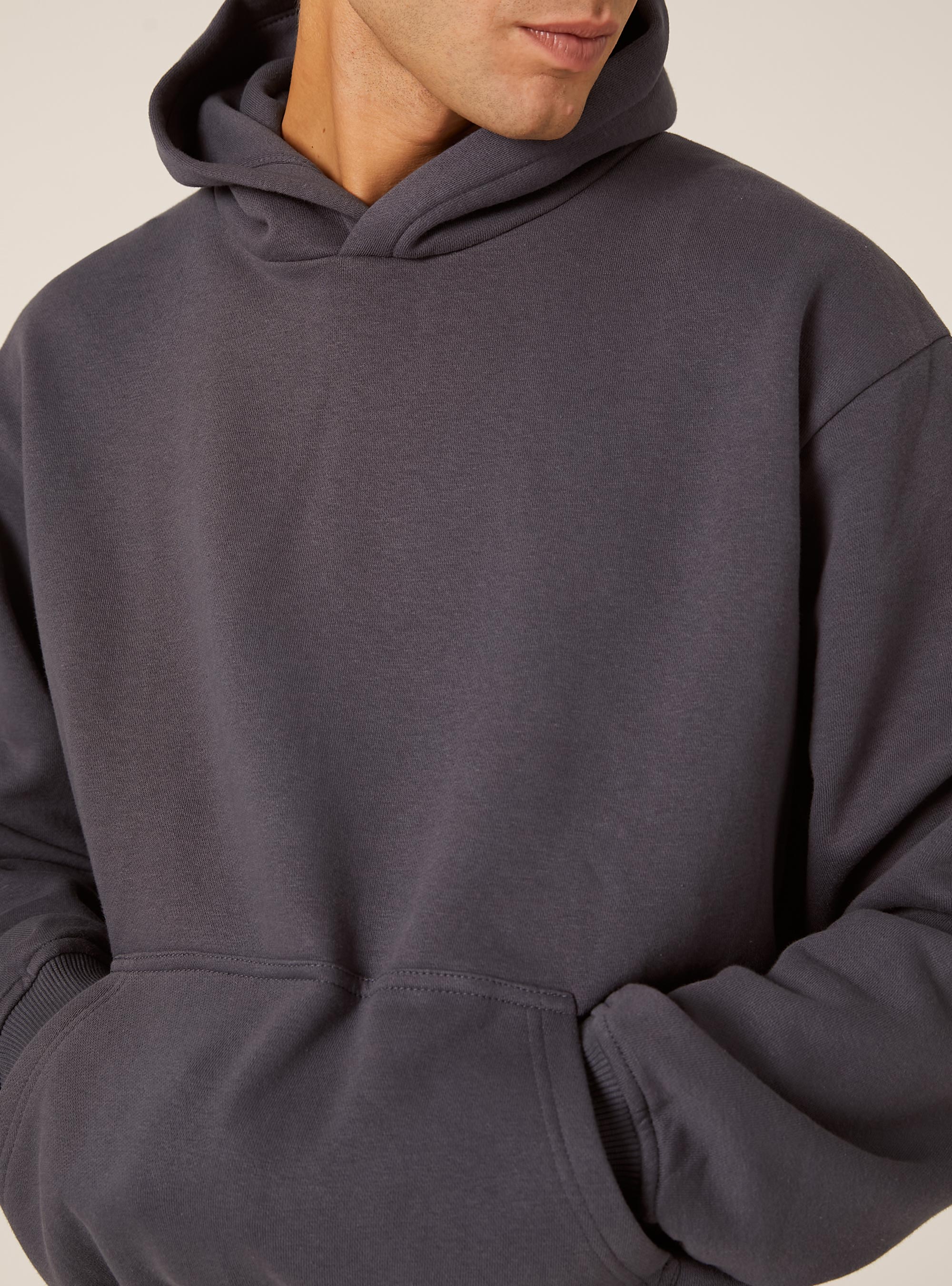 Sweat &agrave; capuche coupe boxy, BL2 BLUE MEDIUM