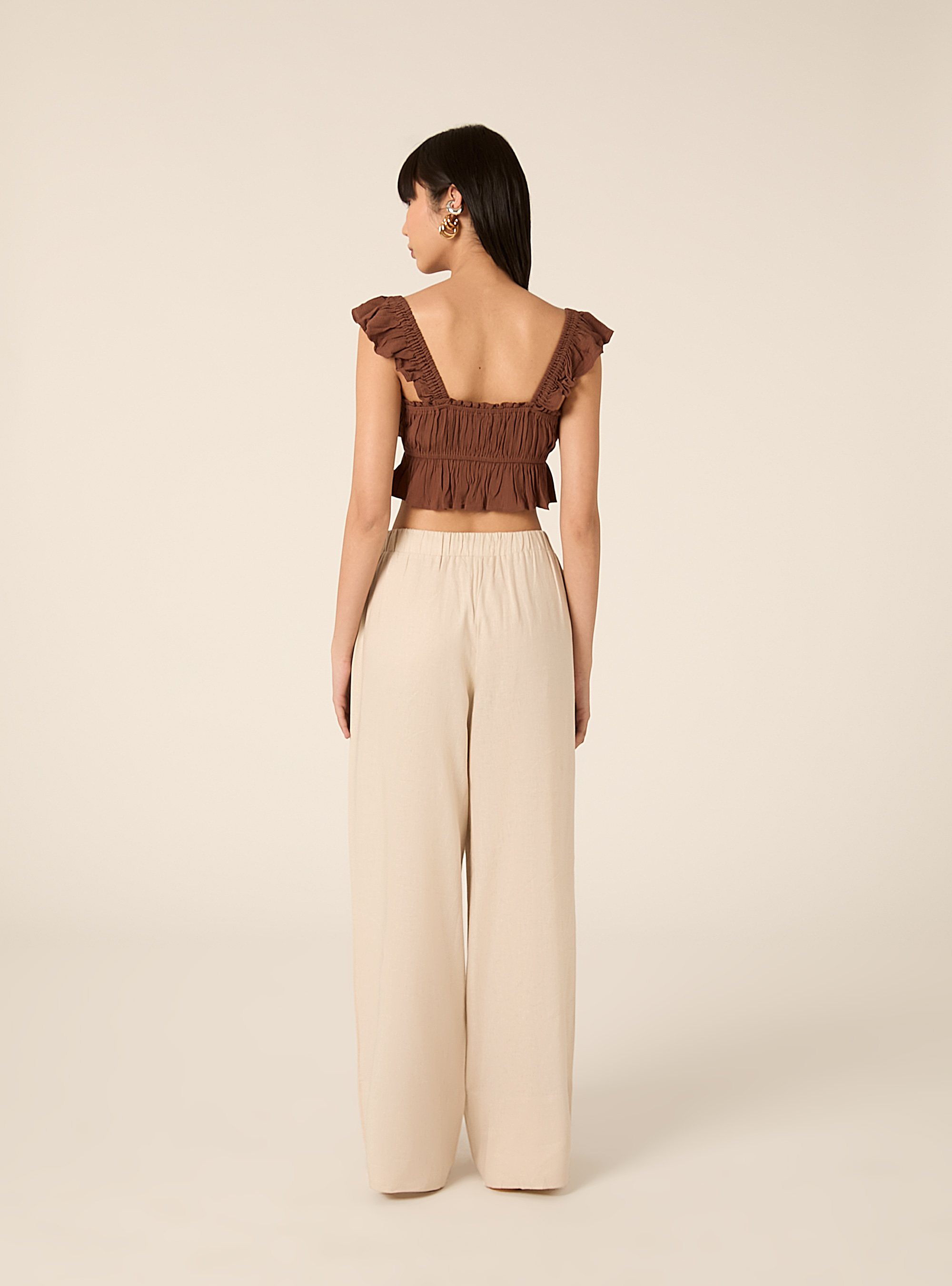 Palazzohose aus Leinel, BG2 BEIGE MEDIUM