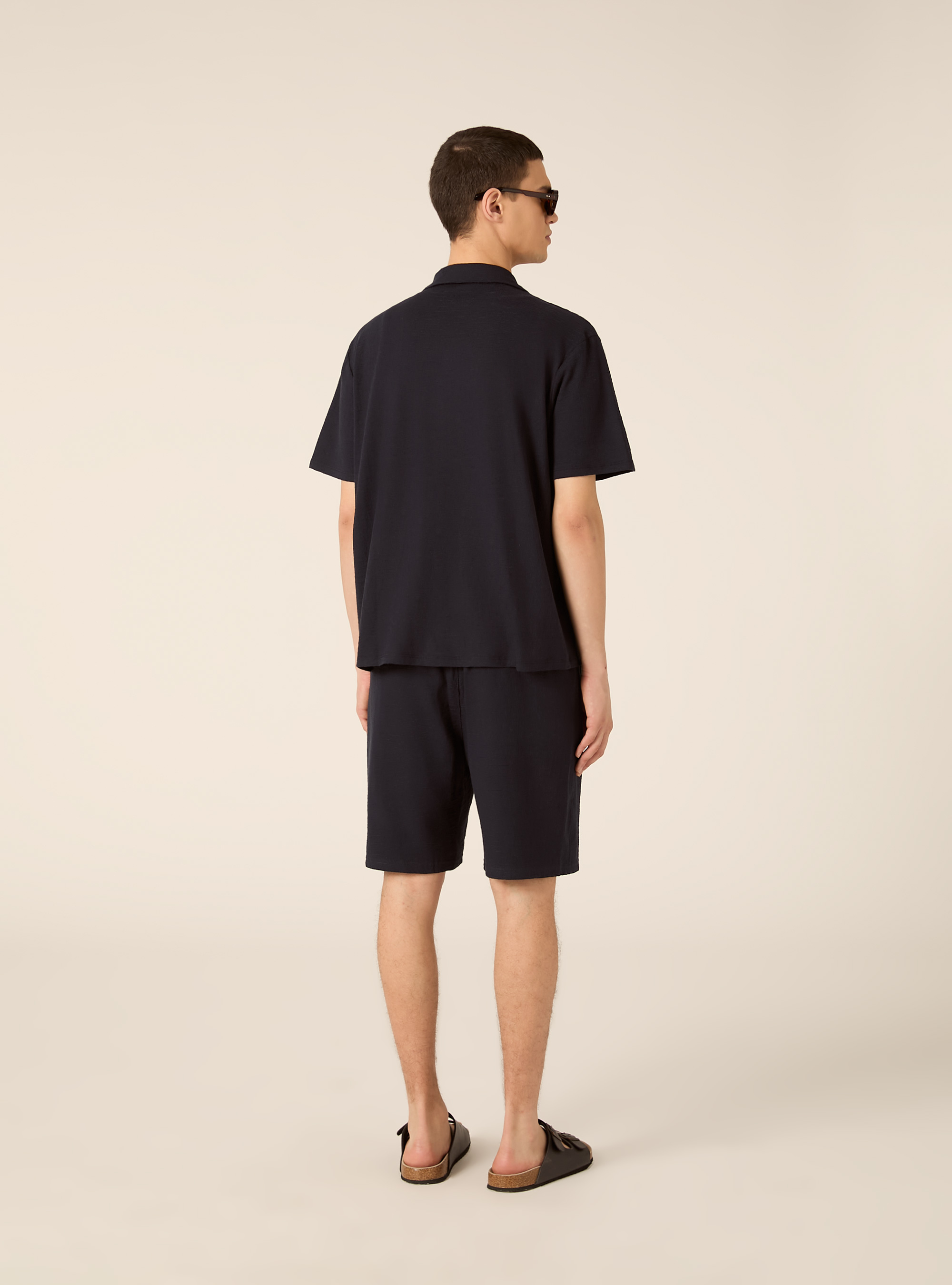 Strukturiertes Hemd in Boxy-Fit, NA1 NAVY DARK
