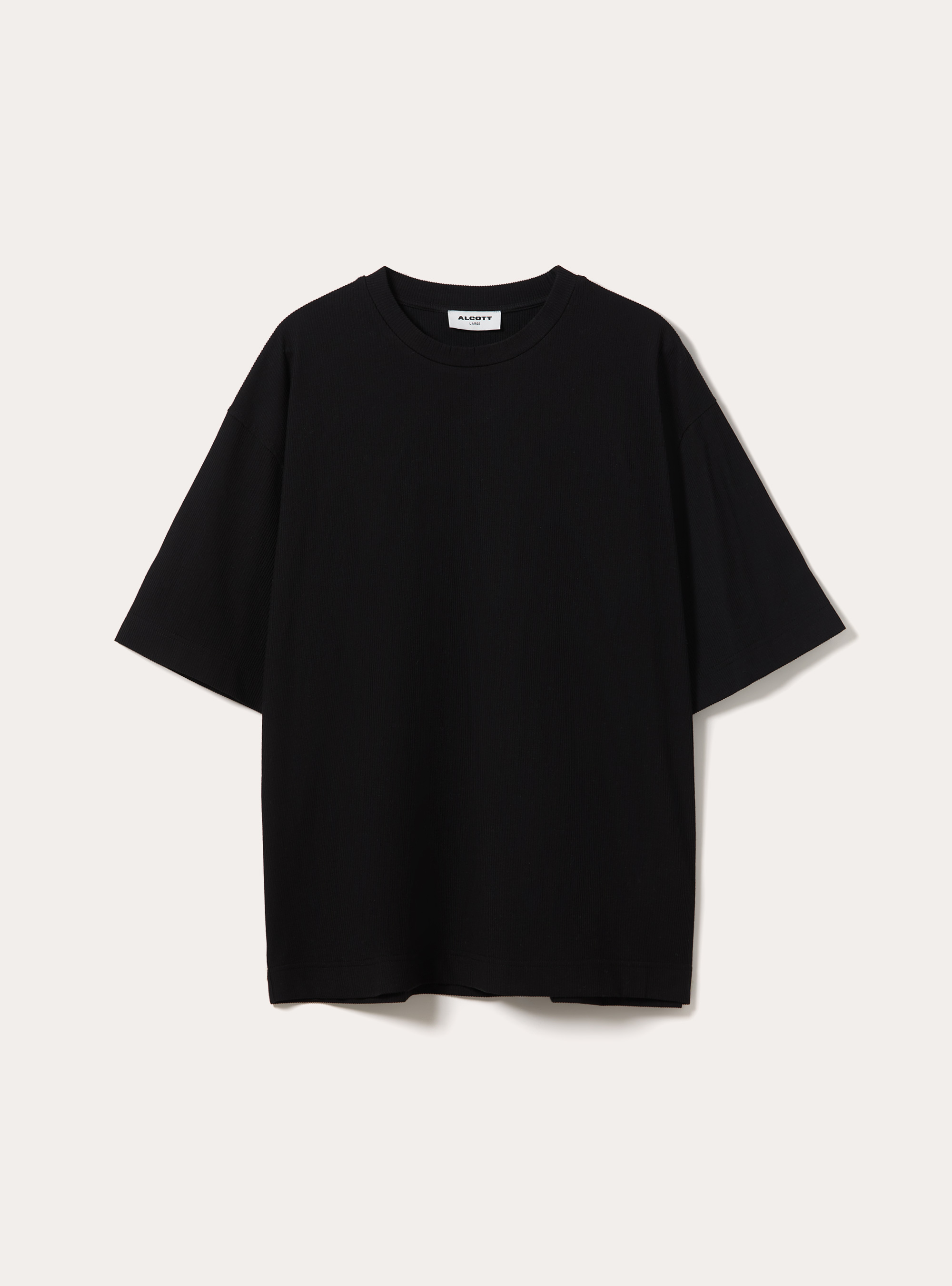 Oversized Structured Fabric T-Shirt, BK1 BLACK