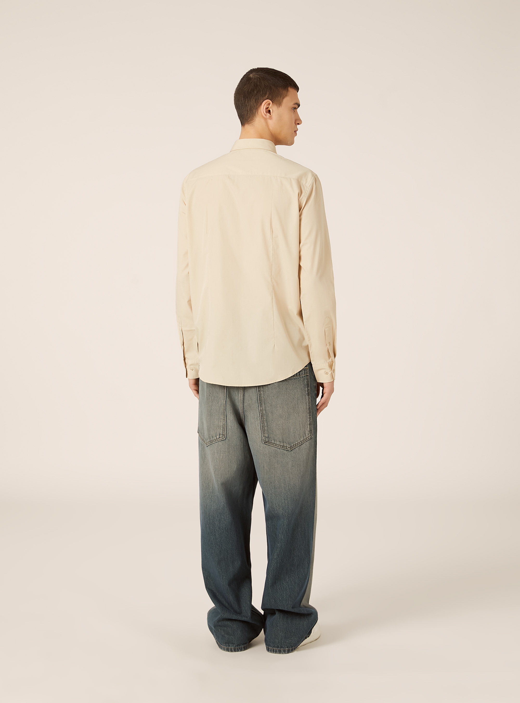 Plain long-sleeved shirt, BG2 BEIGE MEDIUM