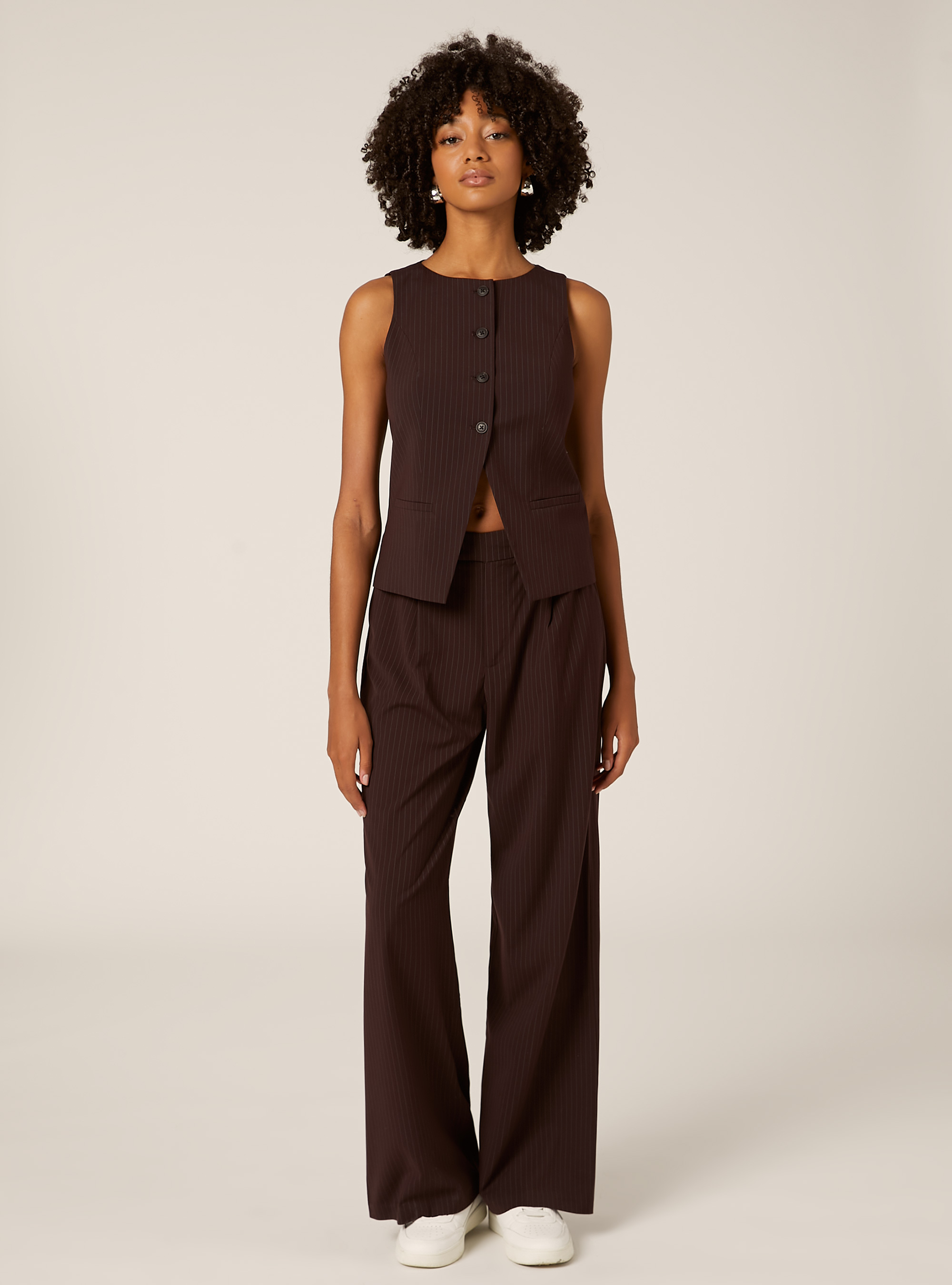 Gilet classique &agrave; boutons, BO1 BORDEAUX DARK