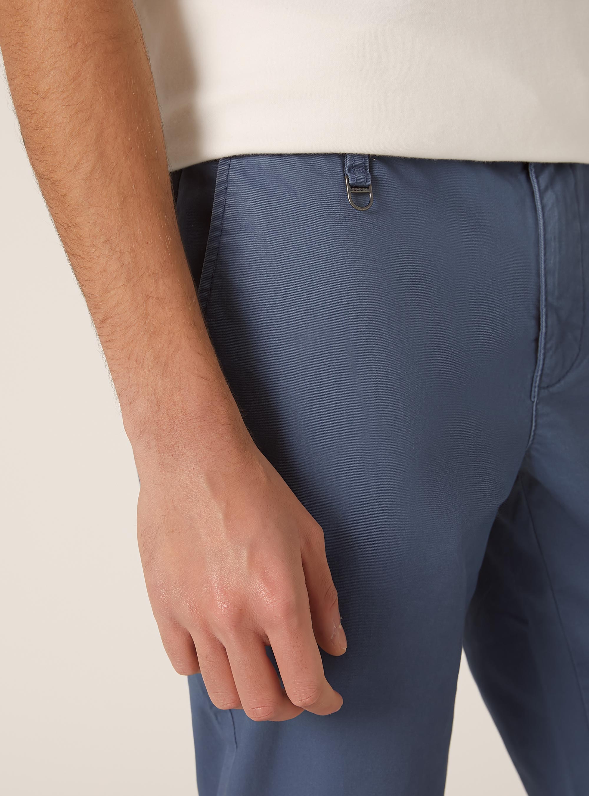 Pantalon chino stretch en serg&eacute; coupe skinny, AZ1 AZURE DARK
