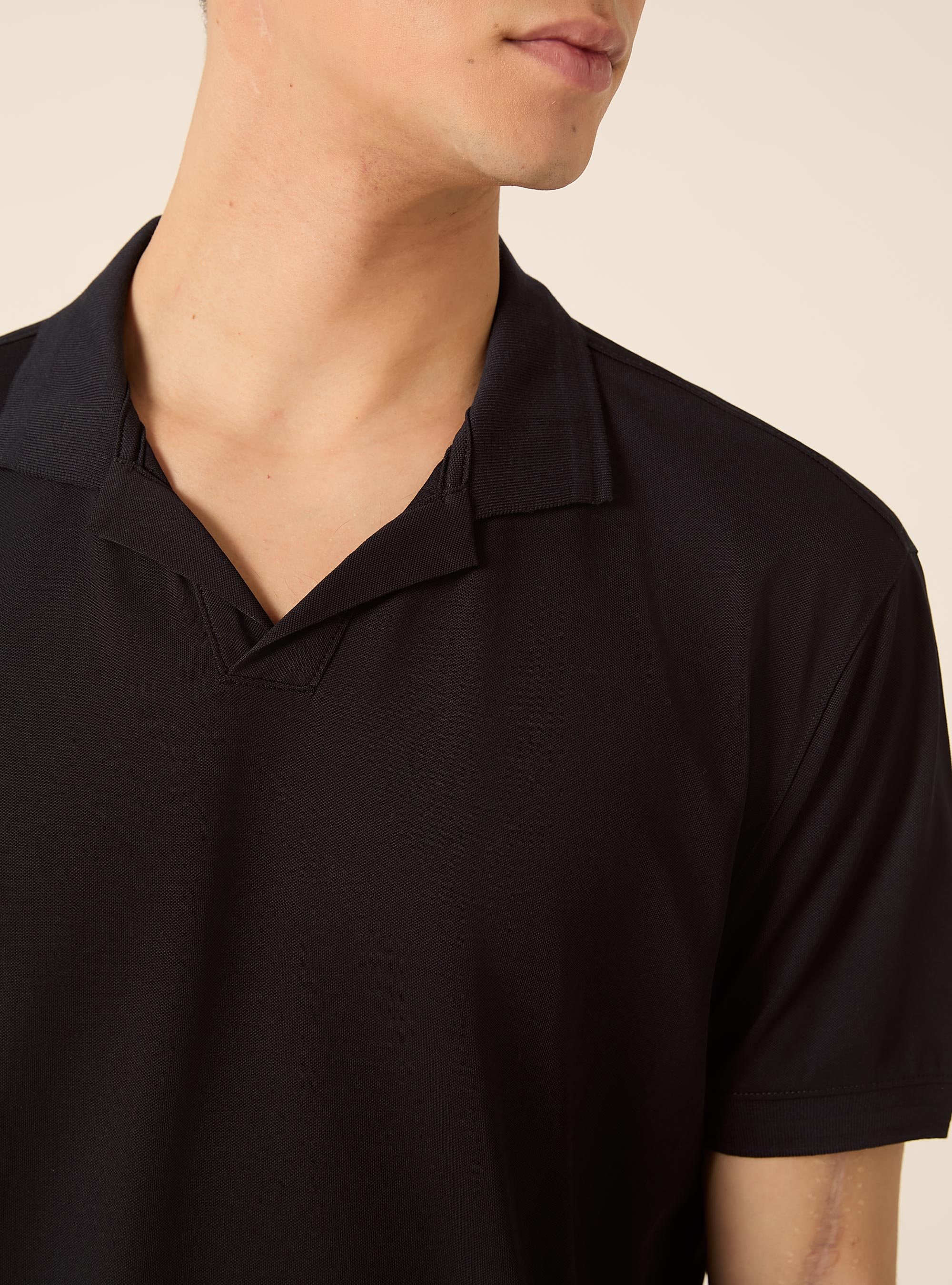 Polo AIRes in piquet stretch, NAVY SCURO
